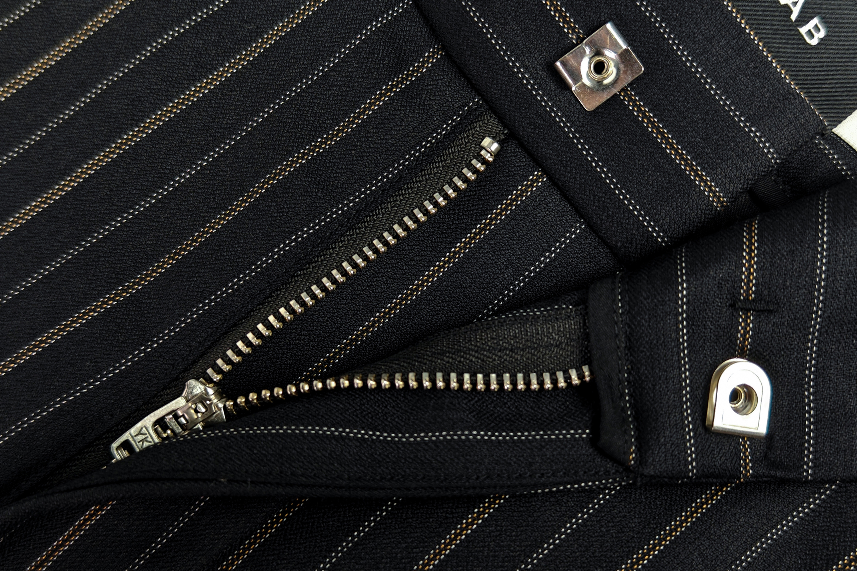 FACEONLAB Striped Wool-Blend Wide-Leg Trousers