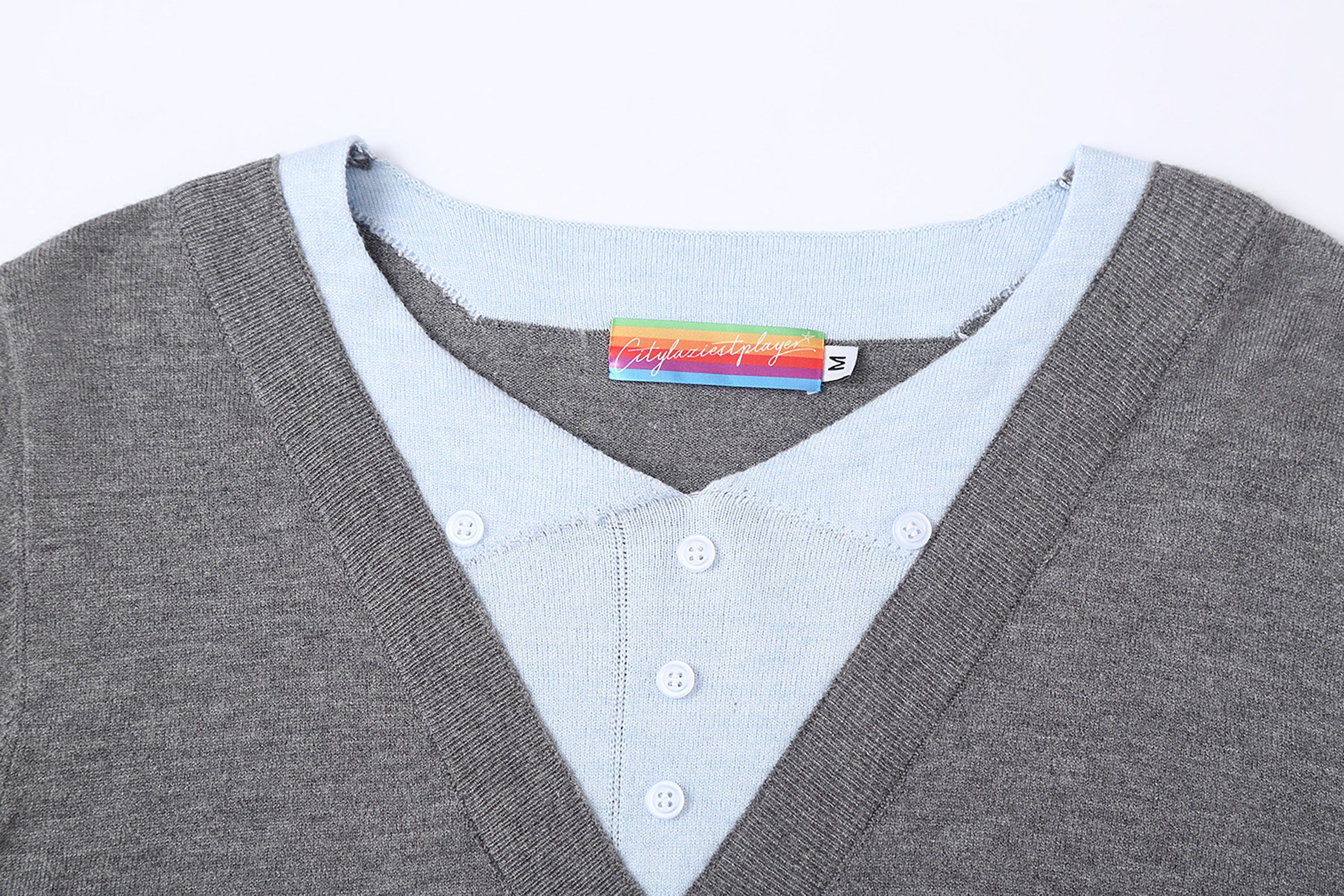 CLP Layered V-Neck Cardigan, premium urban and streetwear designers apparel on PROJECTISR.com, CLP