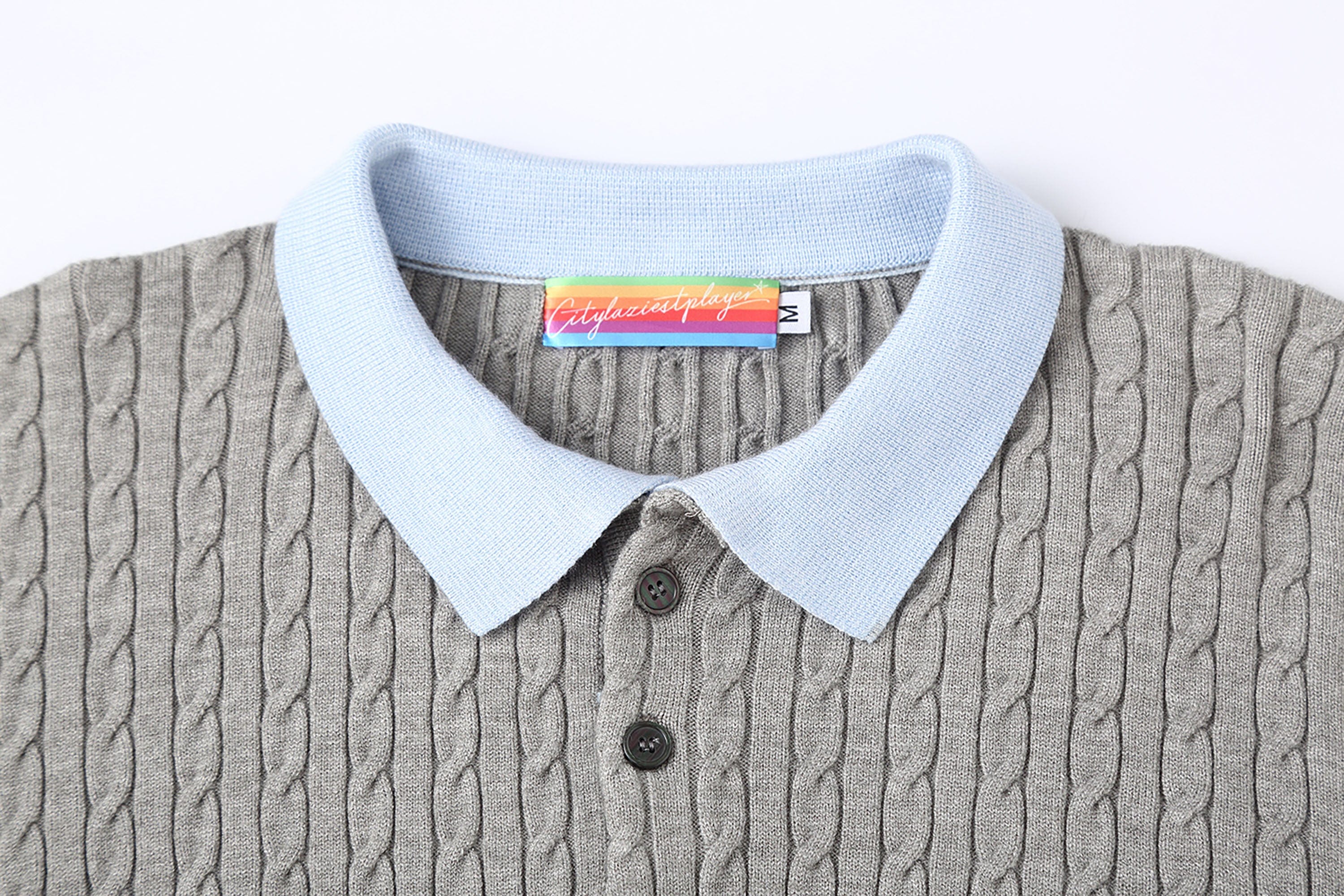 CLP Preppy Faux-Layer Cable Knit Sweater, premium urban and streetwear designers apparel on PROJECTISR.com, CLP
