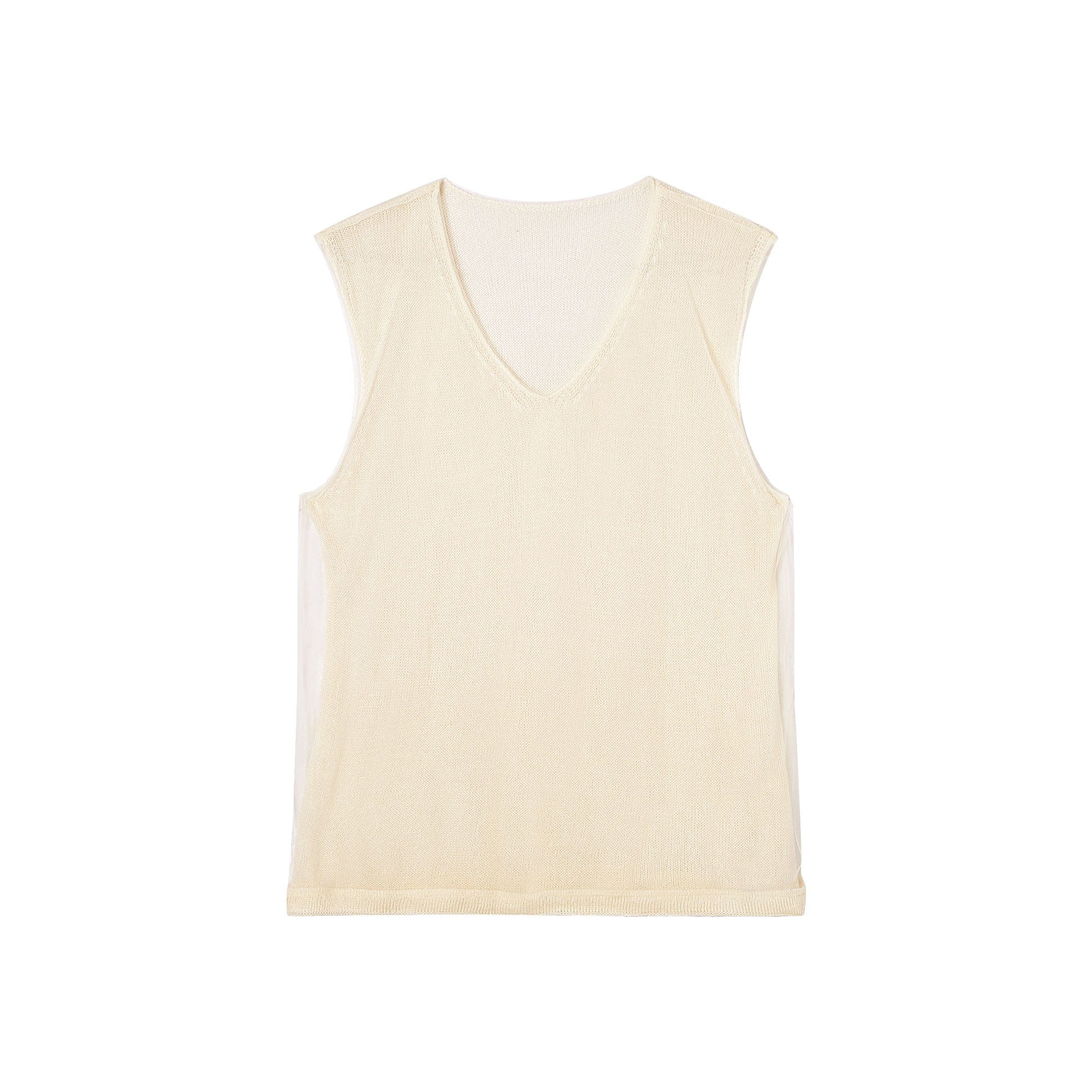 CLP Sheer-Layered V-Neck Oversized Tank Top, premium urban and streetwear designers apparel on PROJECTISR.com, CLP