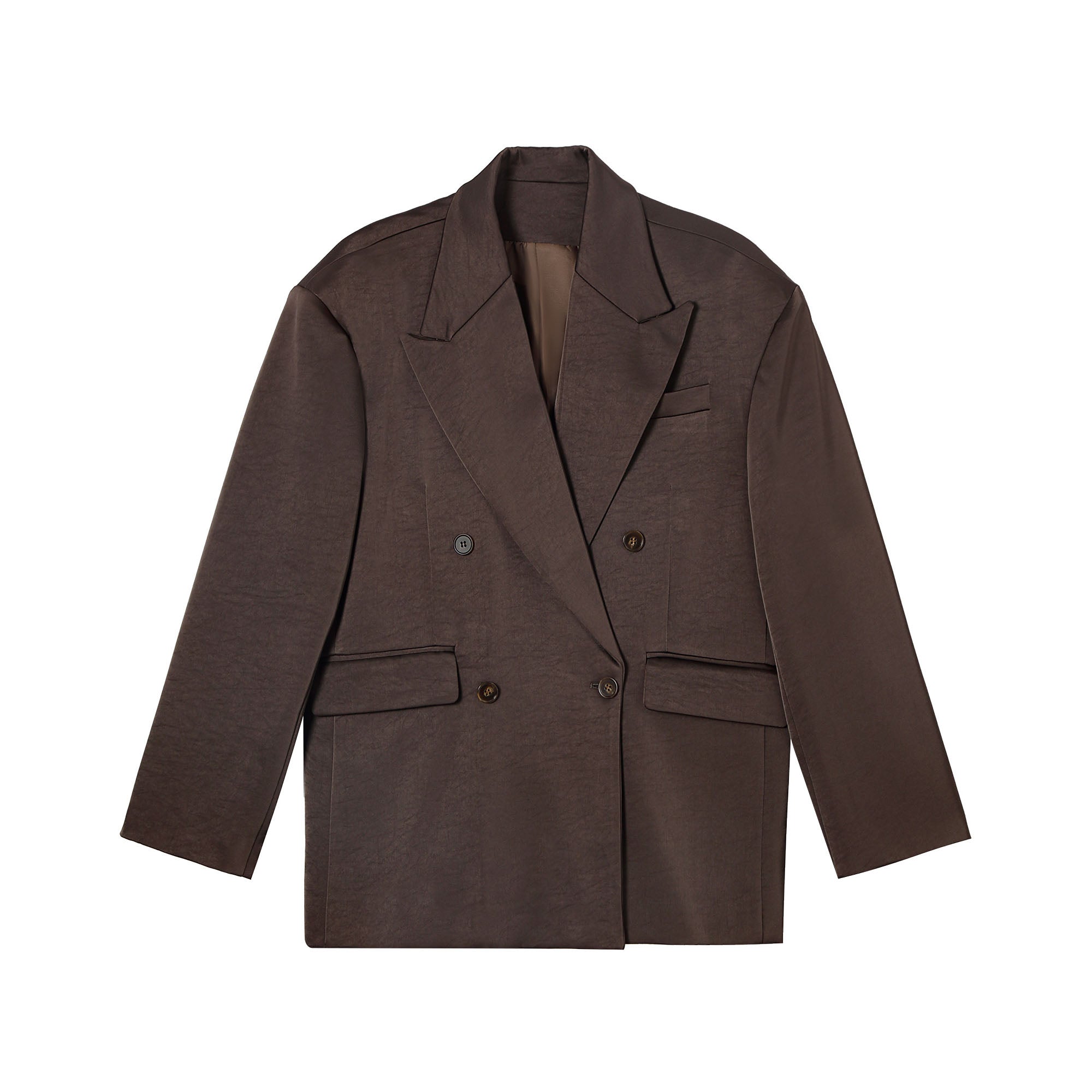 CLP Satin Double-Breasted Oversized Blazer, premium urban and streetwear designers apparel on PROJECTISR.com, CLP