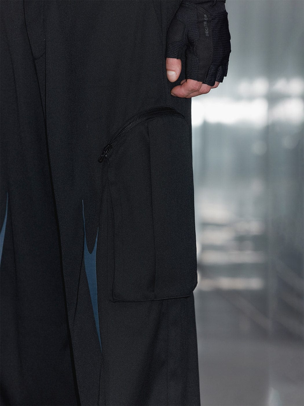 49PERCENT Embroidered Arrows Cargo Suit Pants, premium urban and streetwear designers apparel on PROJECTISR.com, 49PERCENT