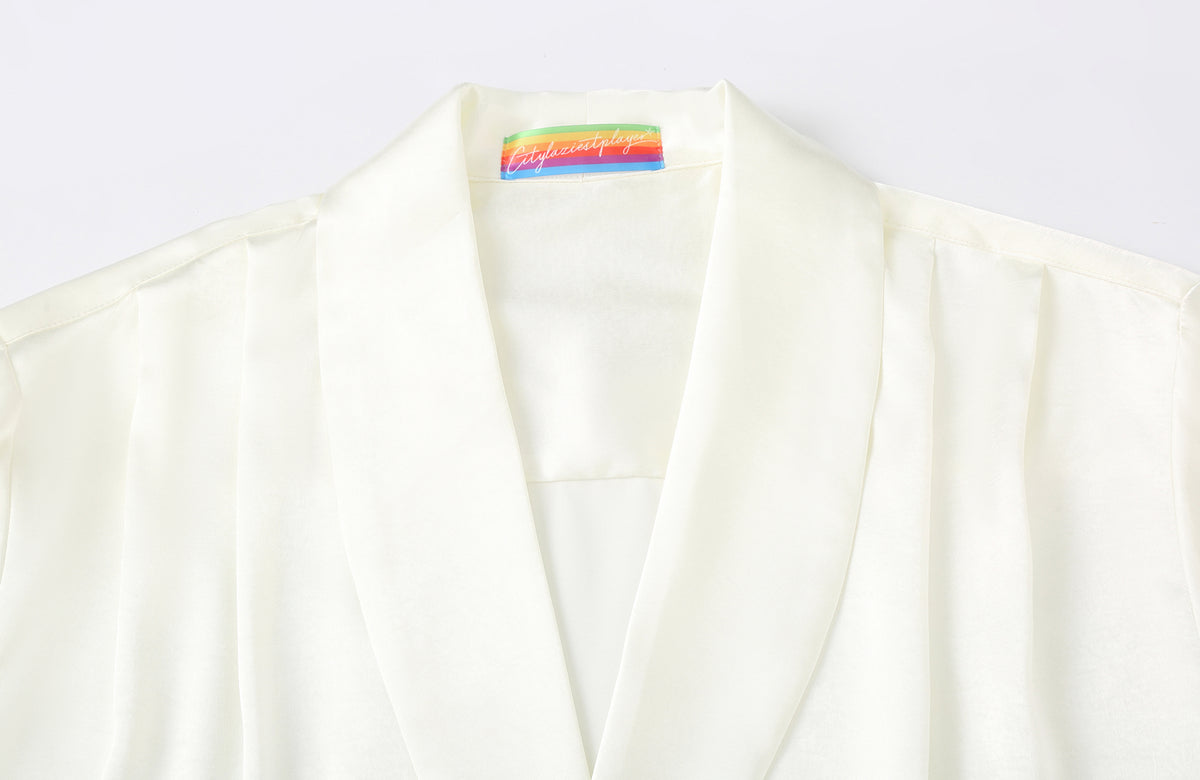 CLP Retro Satin Lapel Oversized Shirt