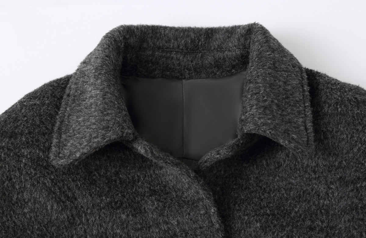 CLP Retro Cinched-Waist Wool-Blend Cocoon Coat