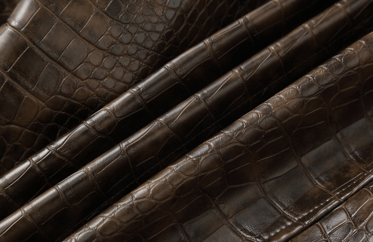 CLP Retro Croc-Embossed Cinched-Waist Biker Jacket