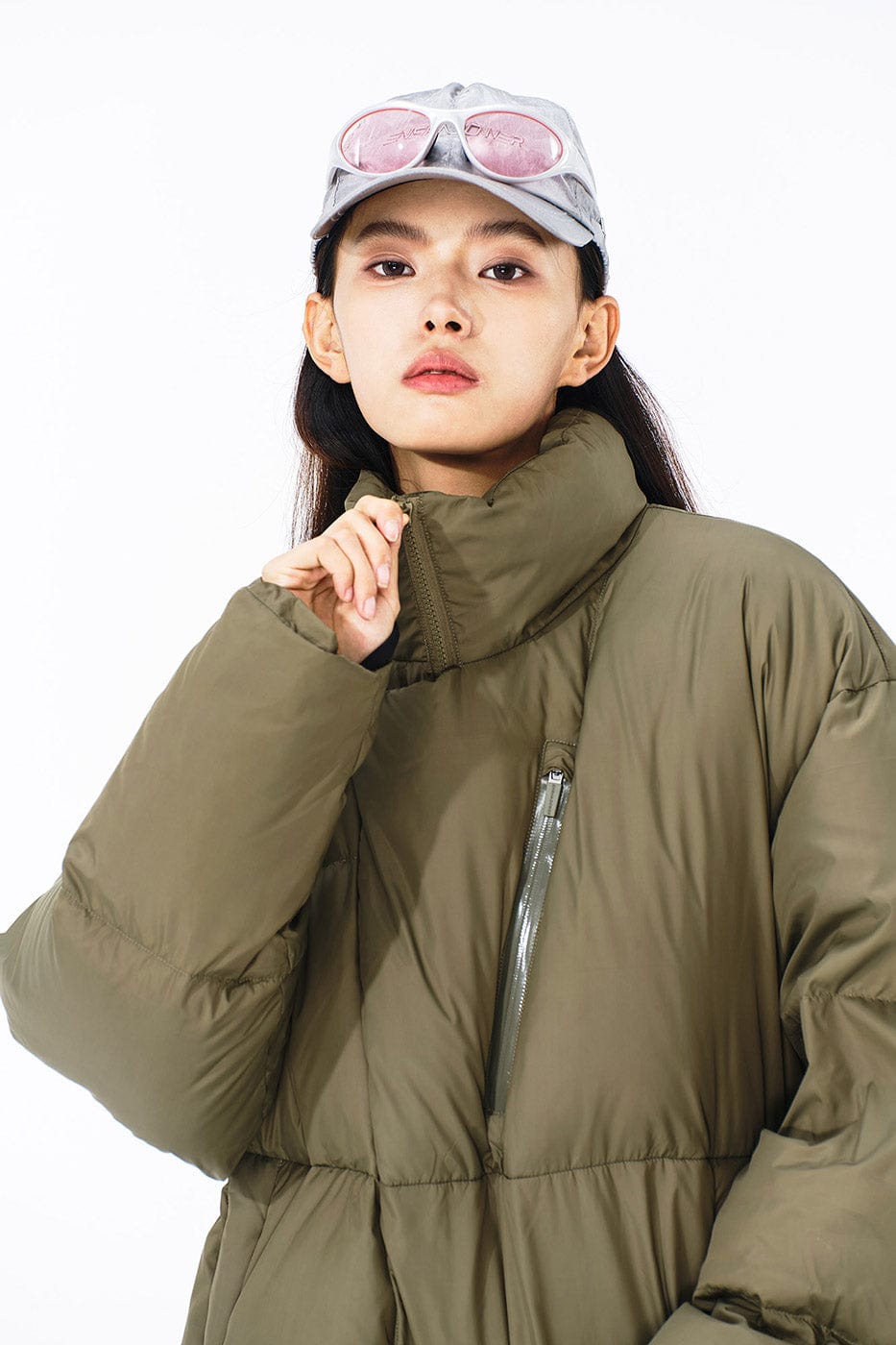 ENSHADOWER Asymmetric Magnetic Snap Down Jacket, premium urban and streetwear designers apparel on PROJECTISR.com, ENSHADOWER