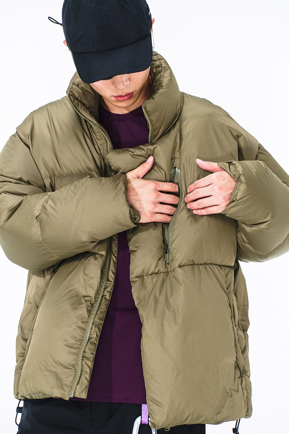 ENSHADOWER Asymmetric Magnetic Snap Down Jacket, premium urban and streetwear designers apparel on PROJECTISR.com, ENSHADOWER