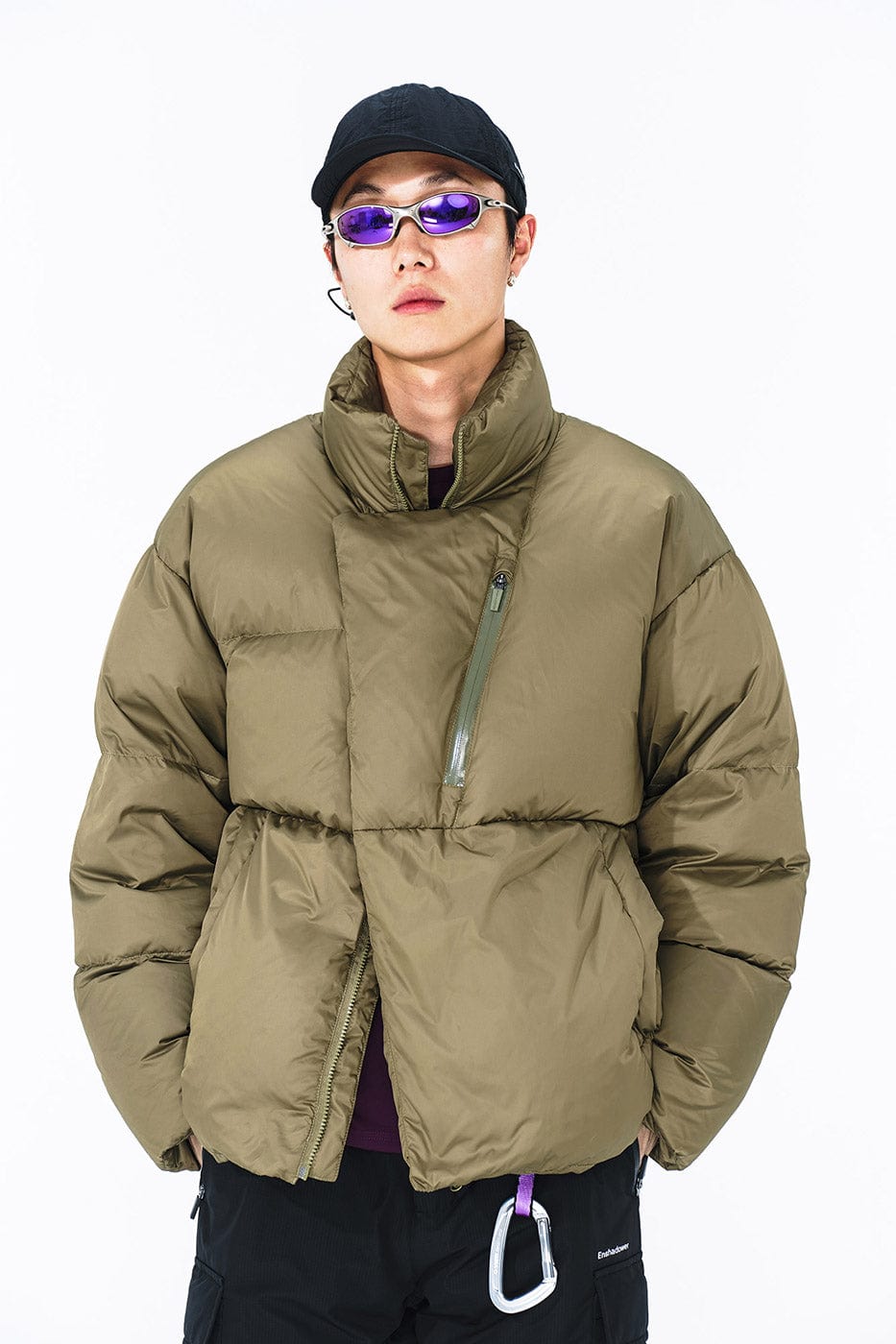 ENSHADOWER Asymmetric Magnetic Snap Down Jacket, premium urban and streetwear designers apparel on PROJECTISR.com, ENSHADOWER