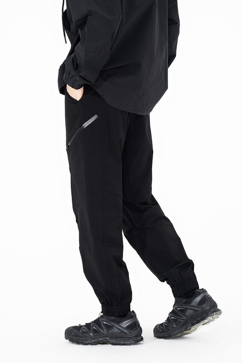 ENSHADOWER Crinkled & Pleated Zipper Jogger, premium urban and streetwear designers apparel on PROJECTISR.com, ENSHADOWER