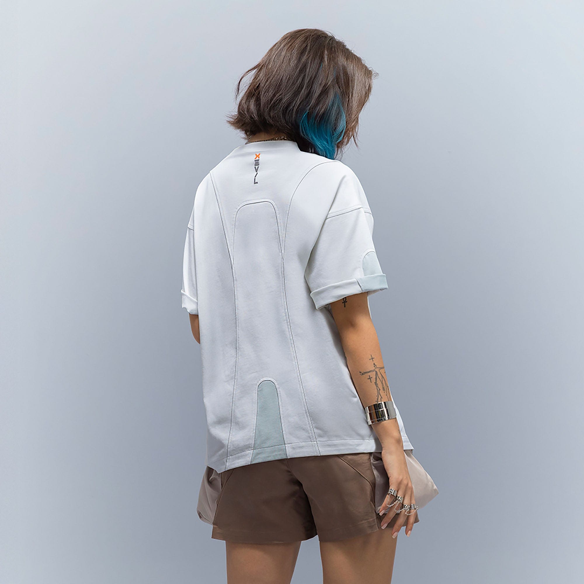 XIPHEVIL Curve Spliced Quick-Dry Sorona T-Shirt Ice