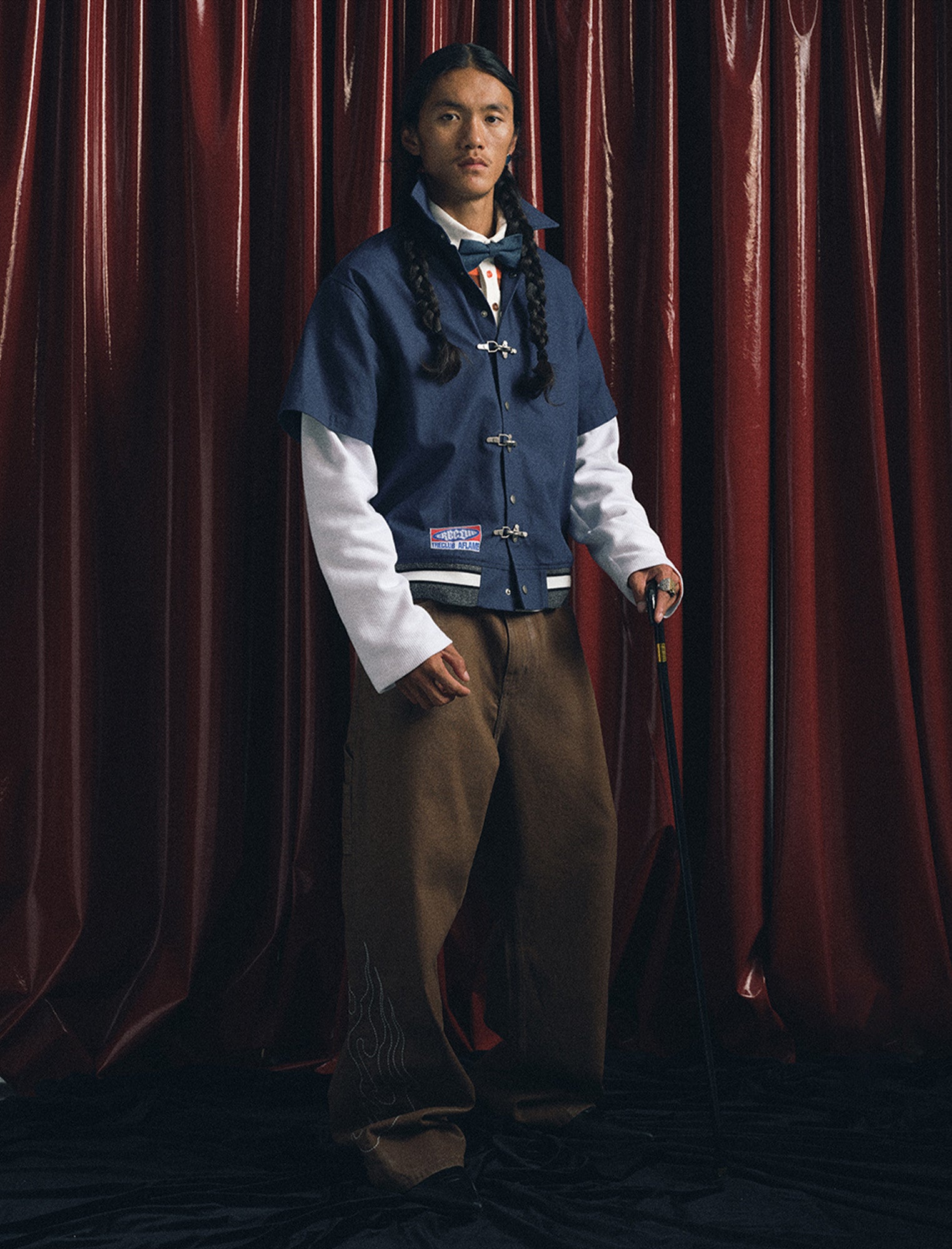TRECLUB Hook-Buckle Layered Canvas Jacket, premium urban and streetwear designers apparel on PROJECTISR.com, TRECLUB