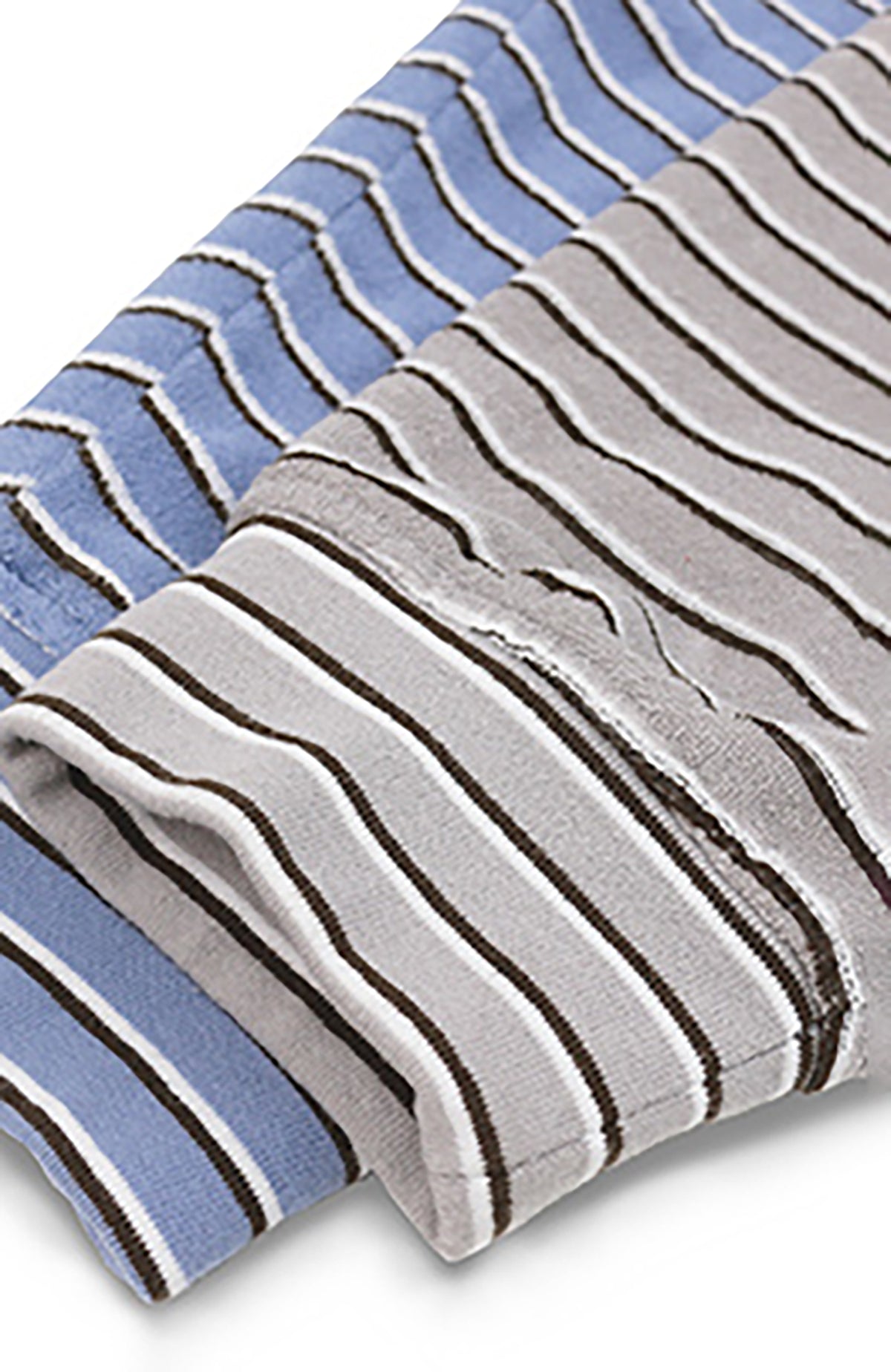 RELABEL Asymmetrical Striped Spliced Polo Long-Sleeve Tee
