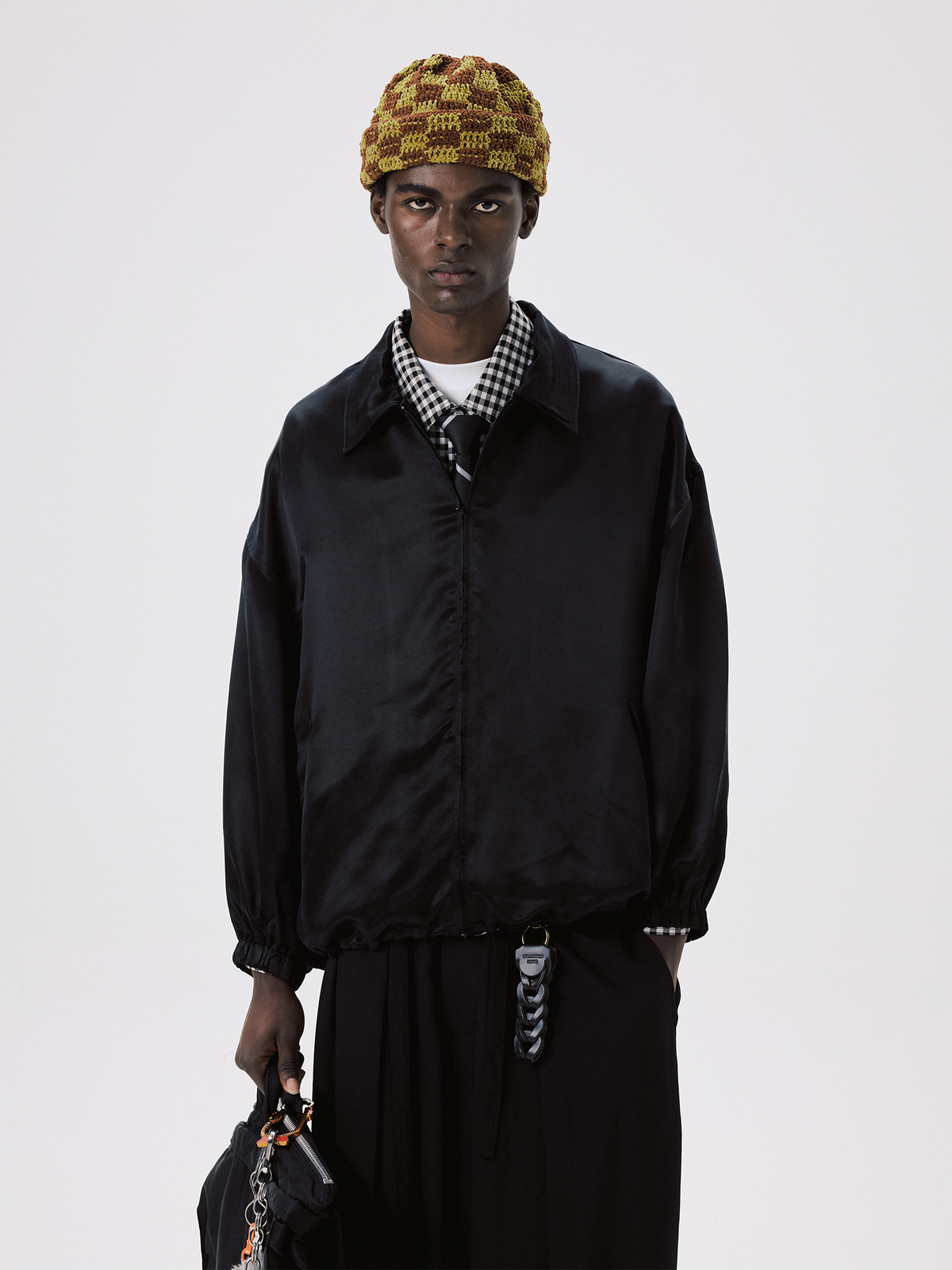 UNLIMITED MOTE Drawstring Bat-Sleeve Zip-Up Jacket, premium urban and streetwear designers apparel on PROJECTISR.com, UNLIMITED MOTE