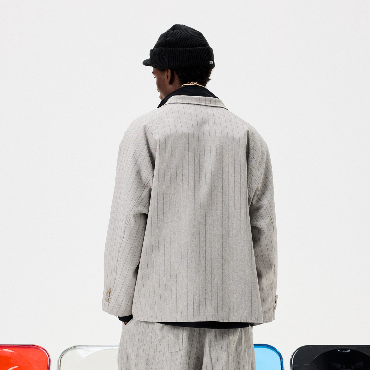 UNLIMITED MOTE Double-Breasted Striped Blazer Jacket, premium urban and streetwear designers apparel on PROJECTISR.com, UNLIMITED MOTE