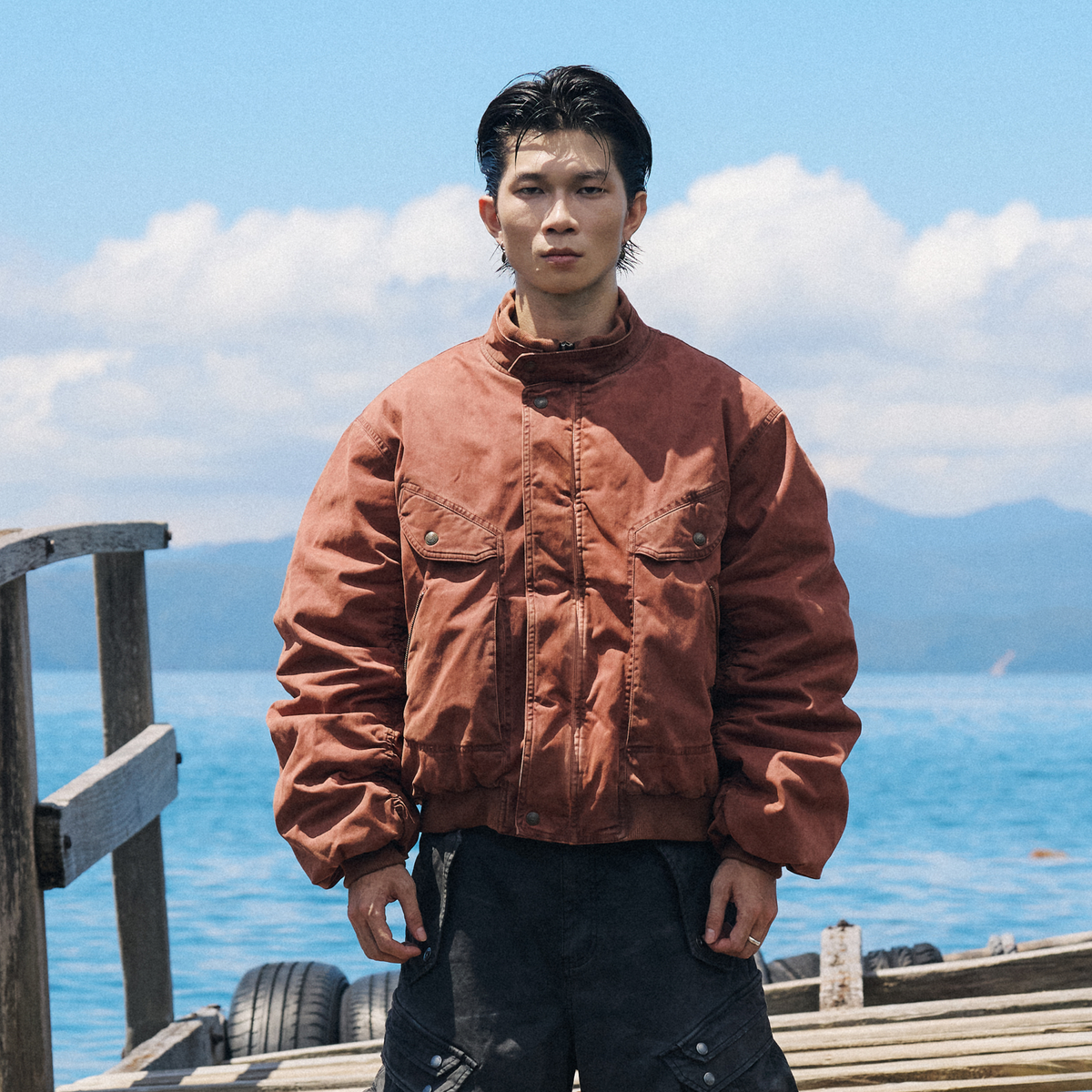 AVINMADE Washed Retro Bomber Jacket