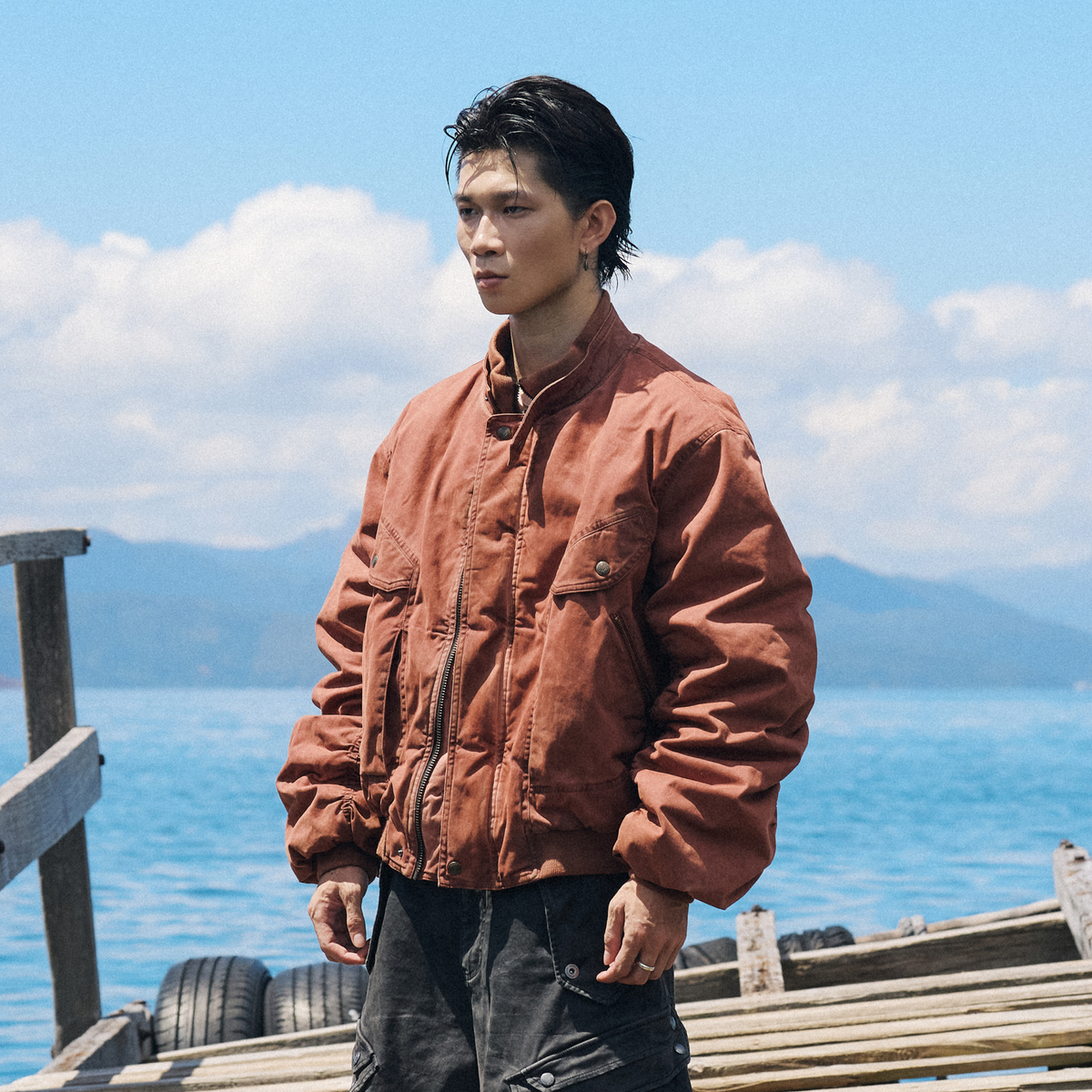 AVINMADE Washed Retro Bomber Jacket