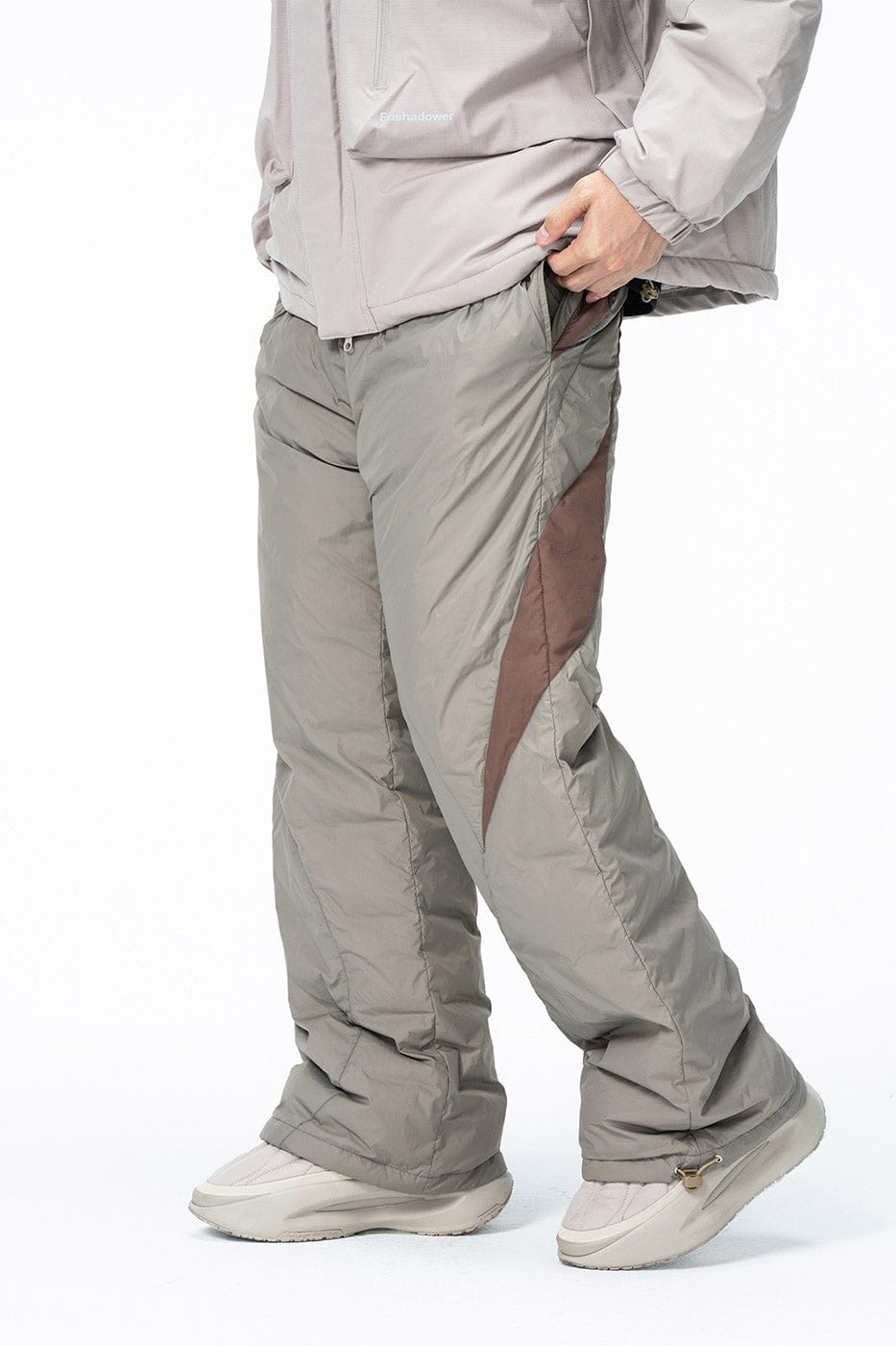 ENSHADOWER Spliced Splash-Proof Down Ski Pants, premium urban and streetwear designers apparel on PROJECTISR.com, ENSHADOWER
