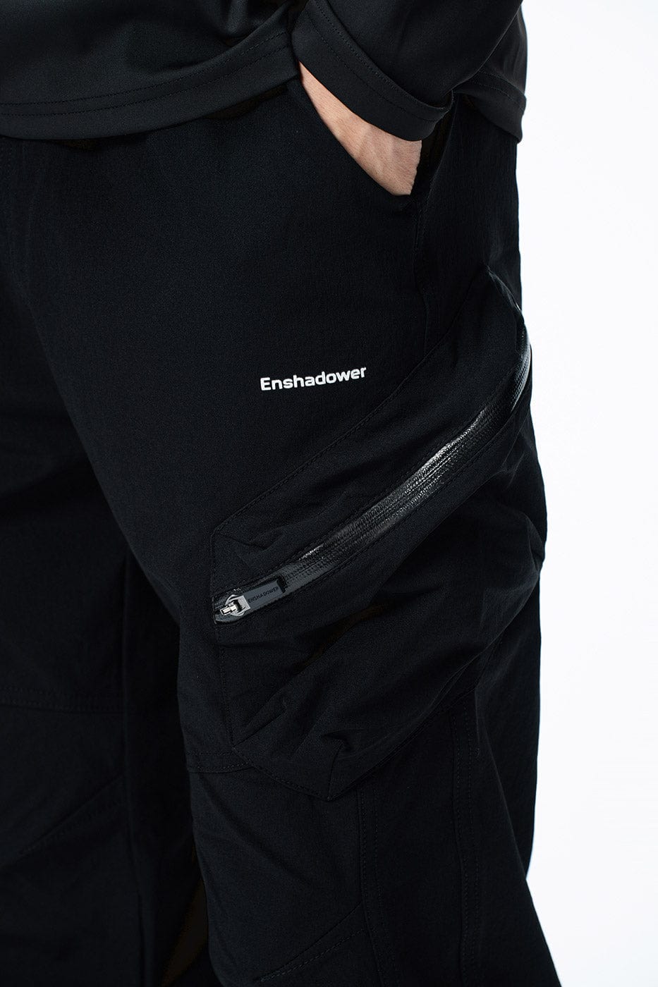 ENSHADOWER Diagonal Zipper Jogger, premium urban and streetwear designers apparel on PROJECTISR.com, ENSHADOWER