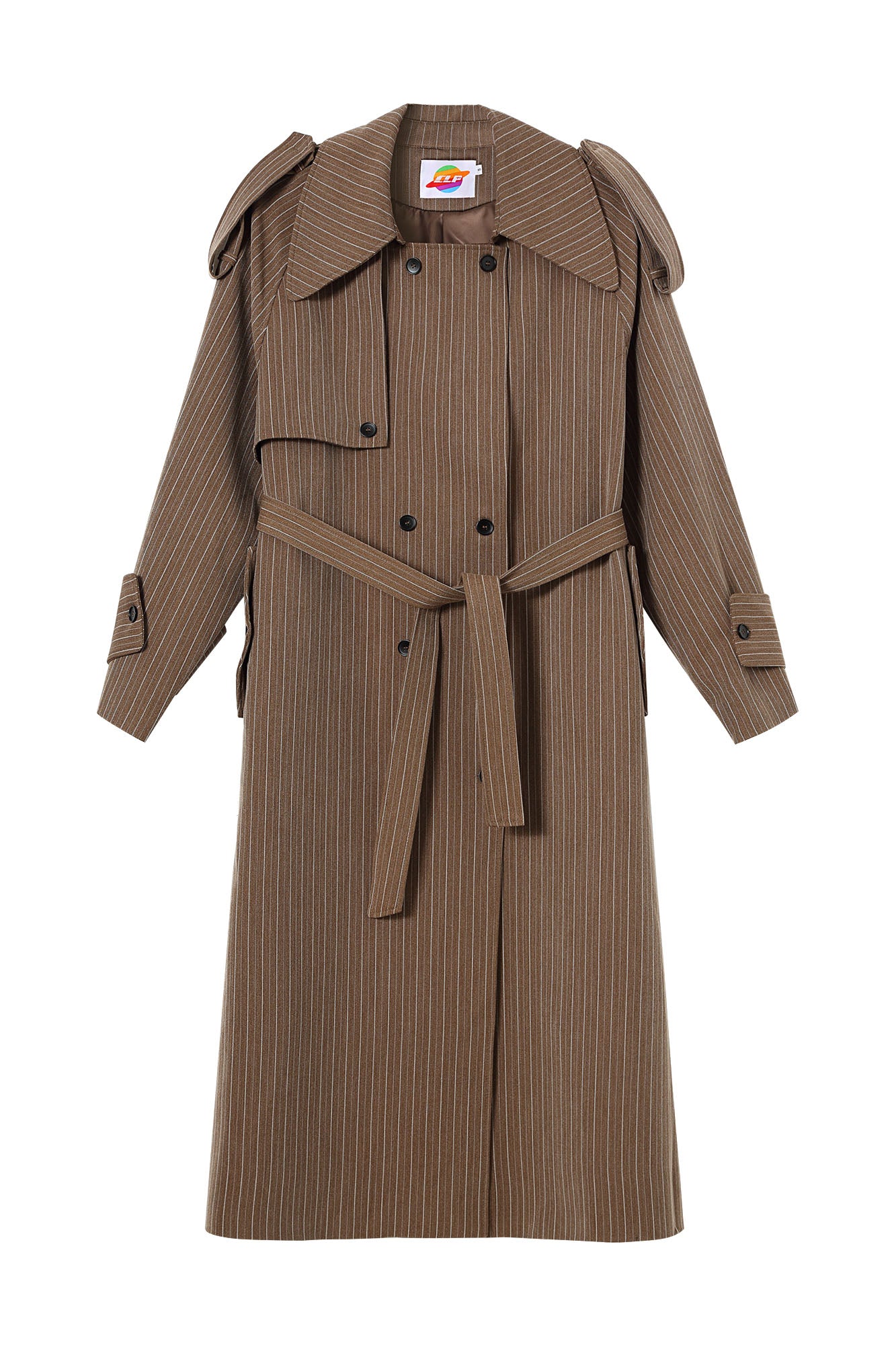CLP Modern Pinstriped Oversized Trench