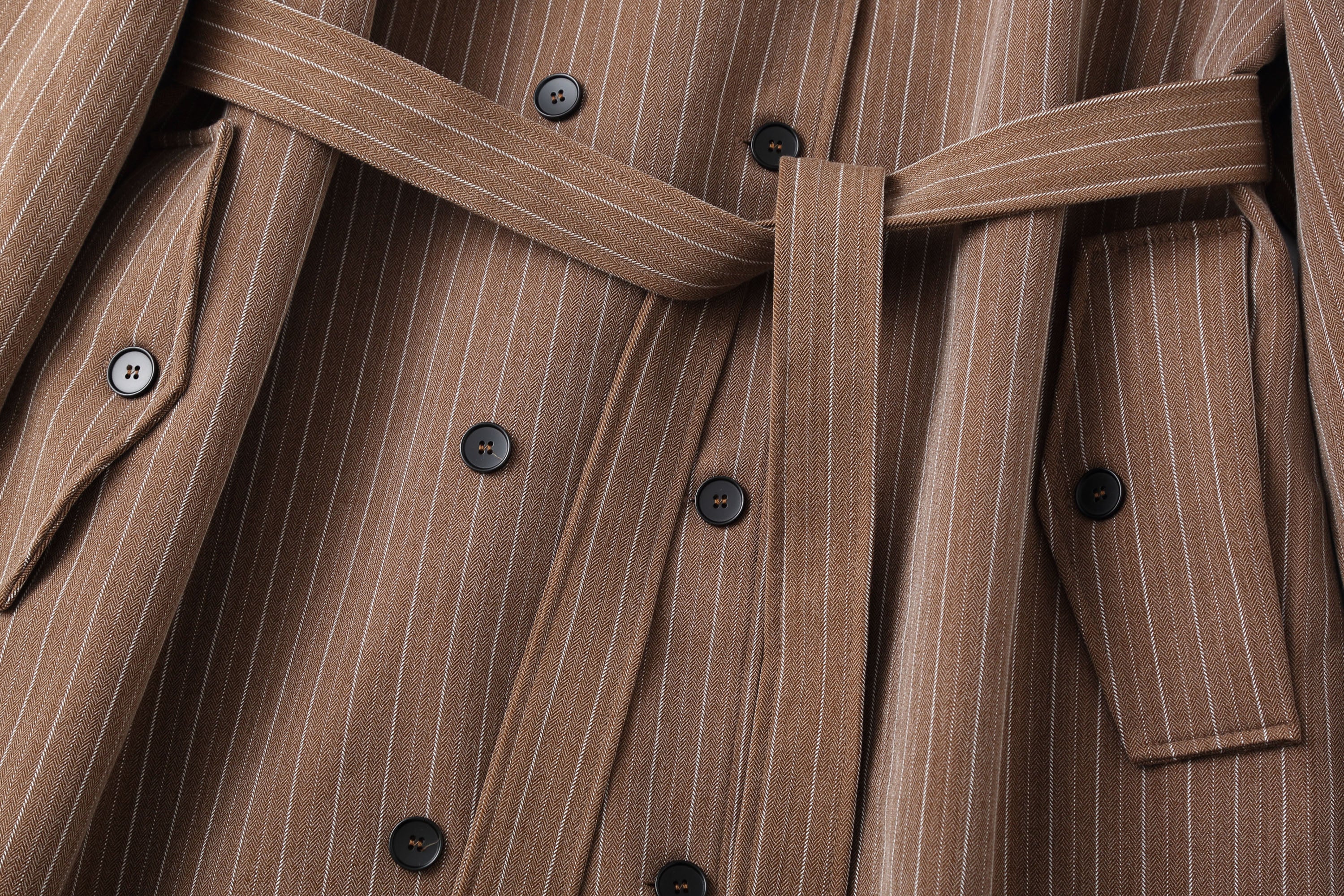 CLP Modern Pinstriped Oversized Trench