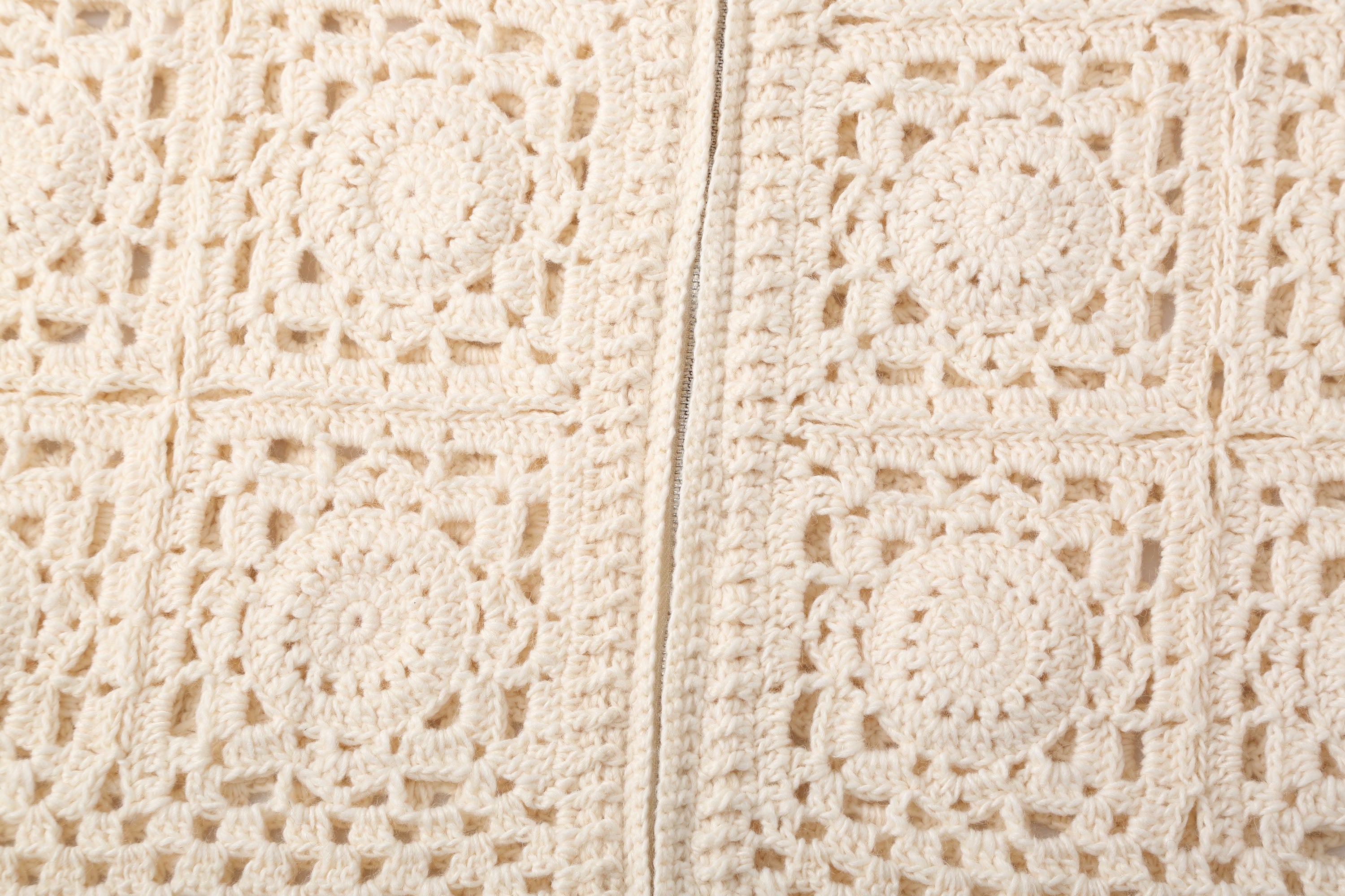 CLP Granny Square Zip Crochet Cardigan