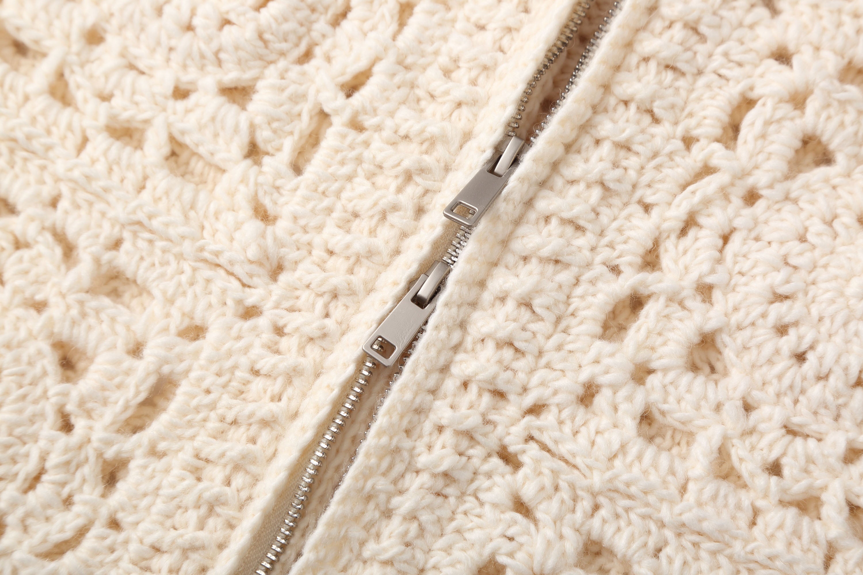 CLP Granny Square Zip Crochet Cardigan
