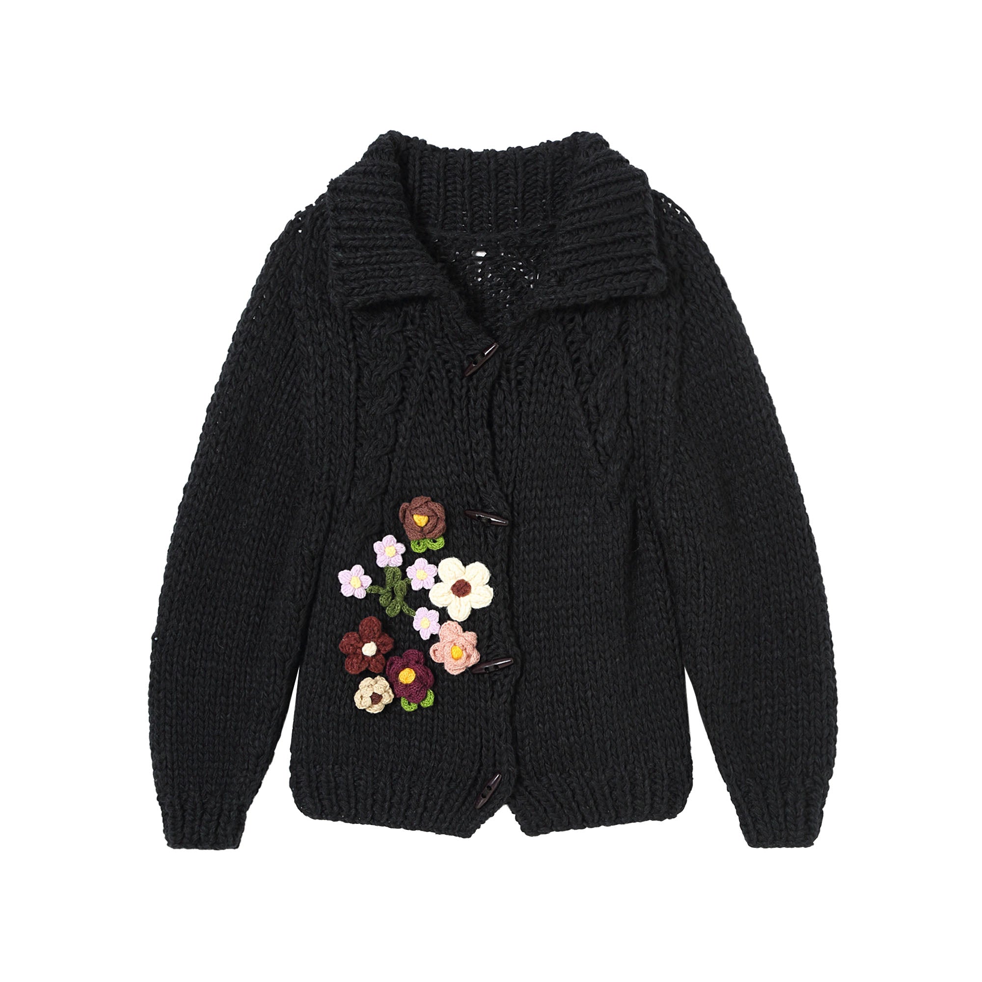 CLP Chunky Bloom Stand-Collar Cardigan