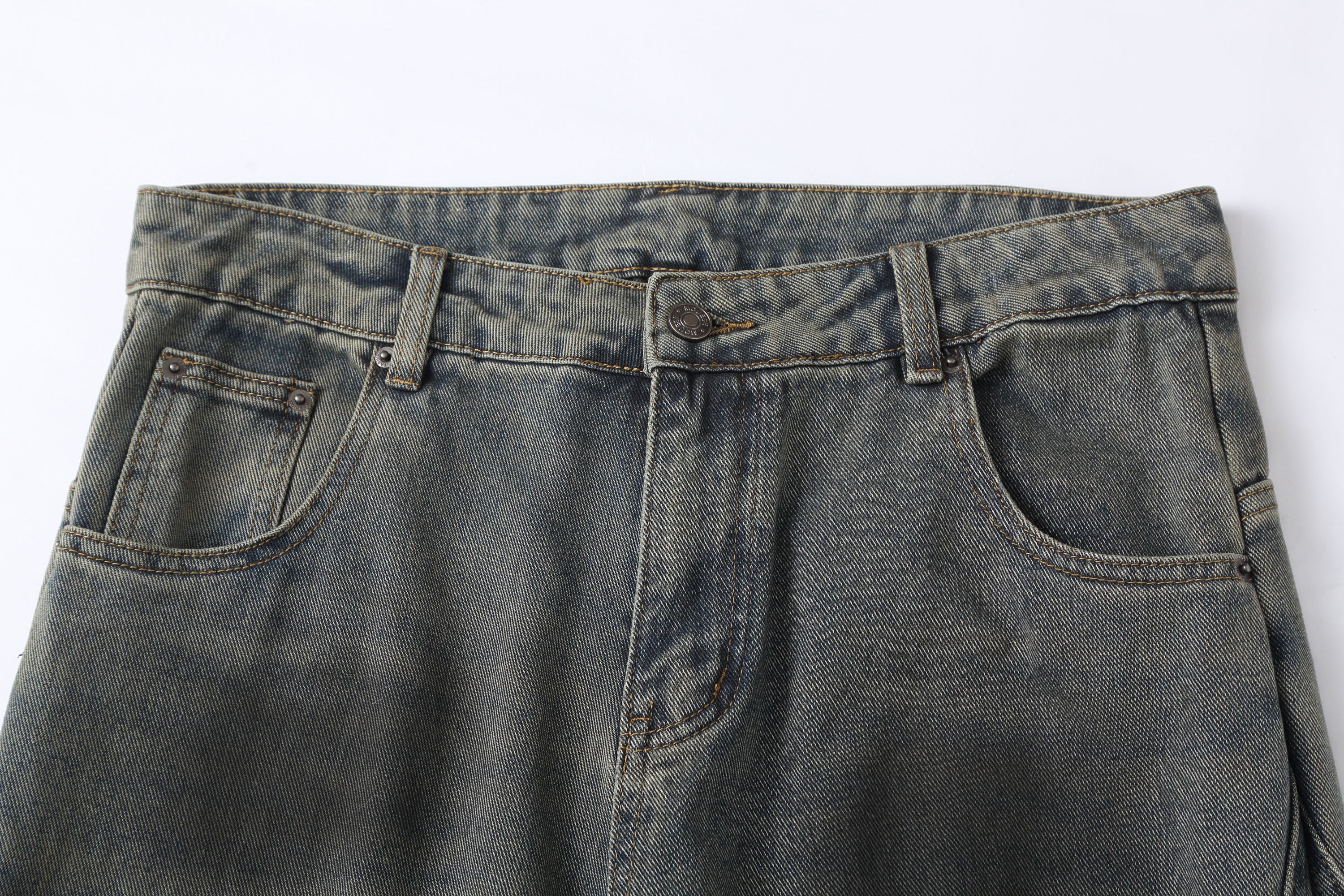 CLP Distressed Slant Panel Oversized Flared Jeans, premium urban and streetwear designers apparel on PROJECTISR.com, CLP