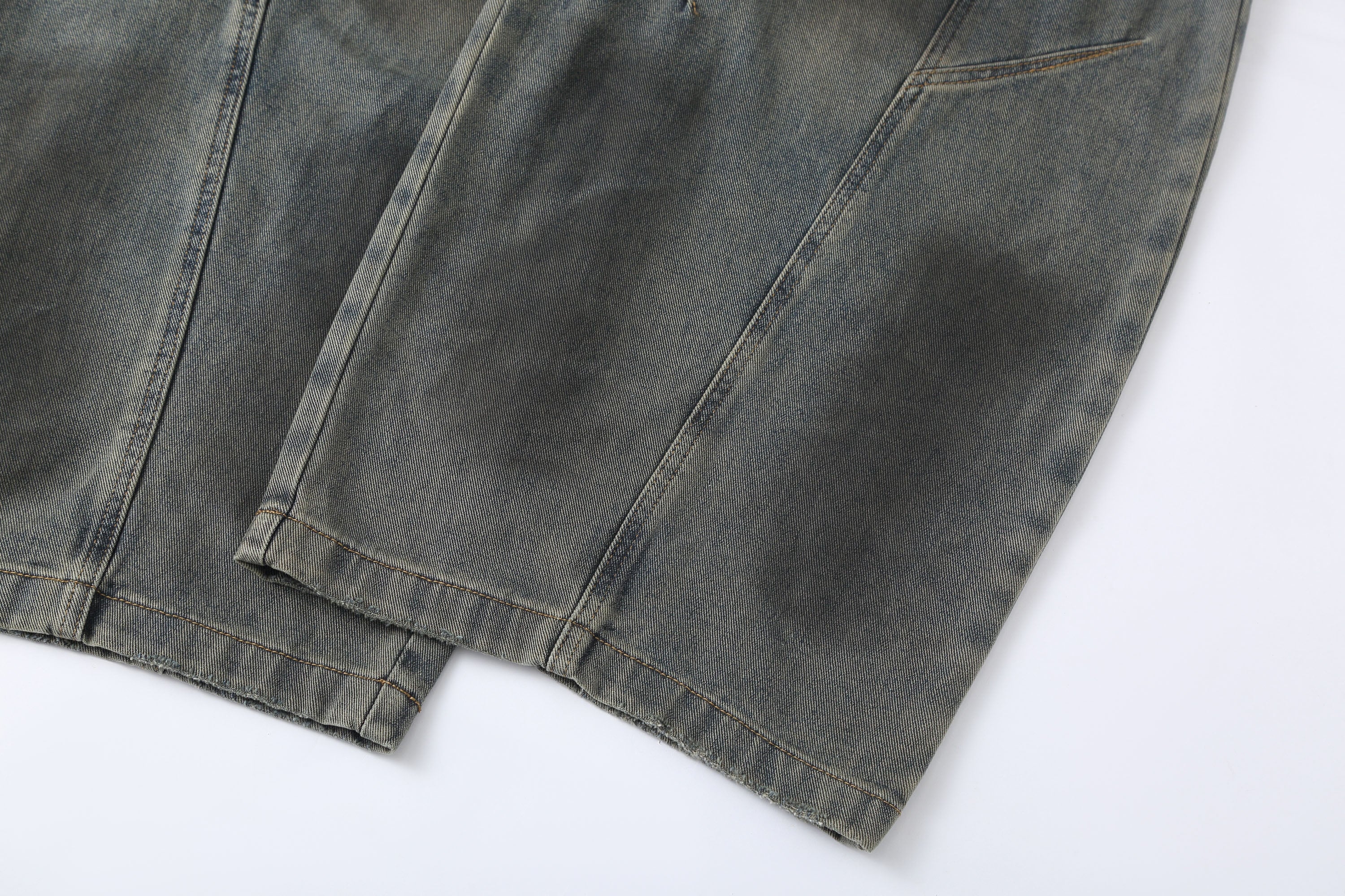 CLP Distressed Slant Panel Oversized Flared Jeans, premium urban and streetwear designers apparel on PROJECTISR.com, CLP