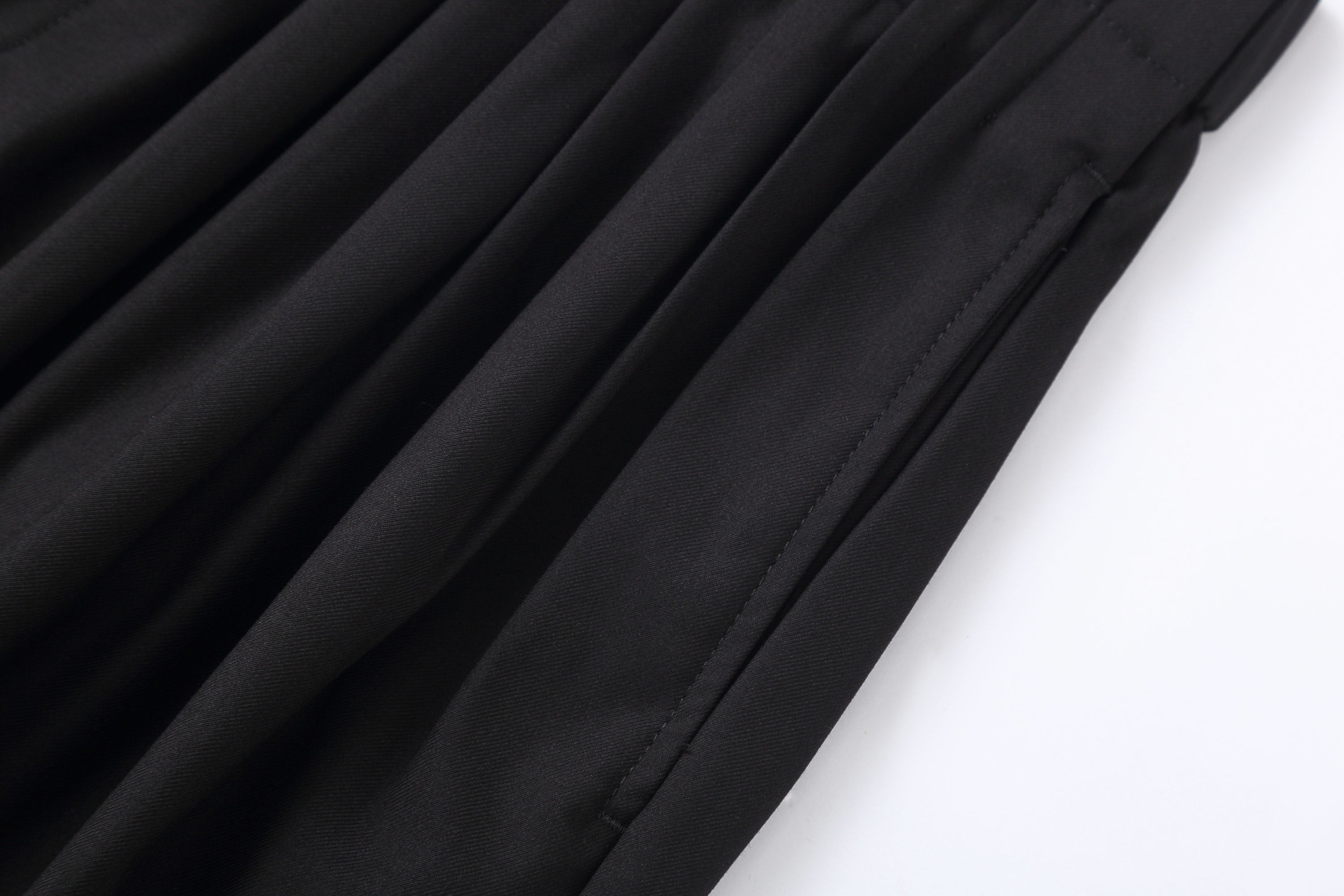 CLP Pleated Waist Structured Wide-Leg Pants