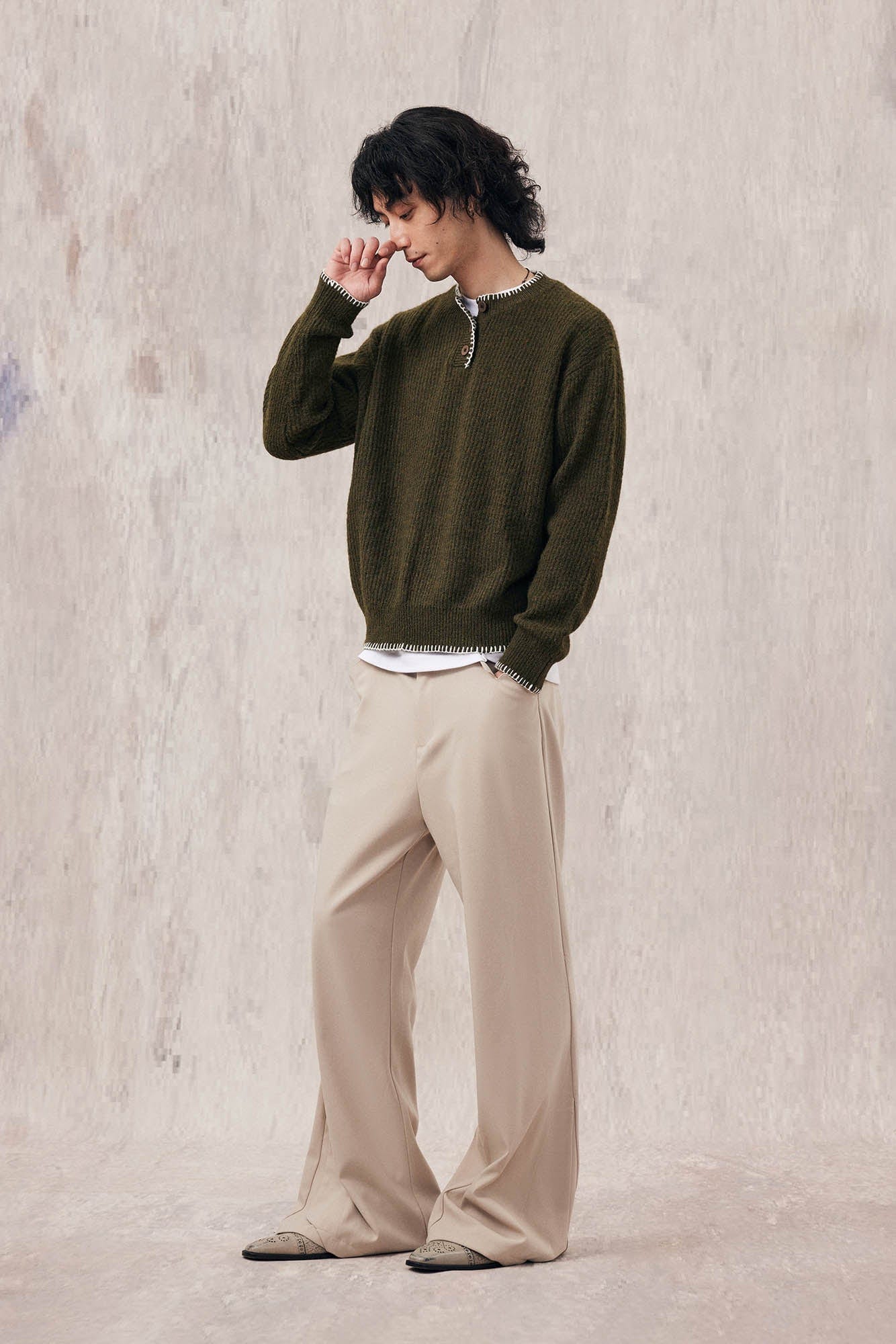 IN EXISTENCE Essential Ribbed Henley Sweater, premium urban and streetwear designers apparel on PROJECTISR.com, IN EXISTENCE