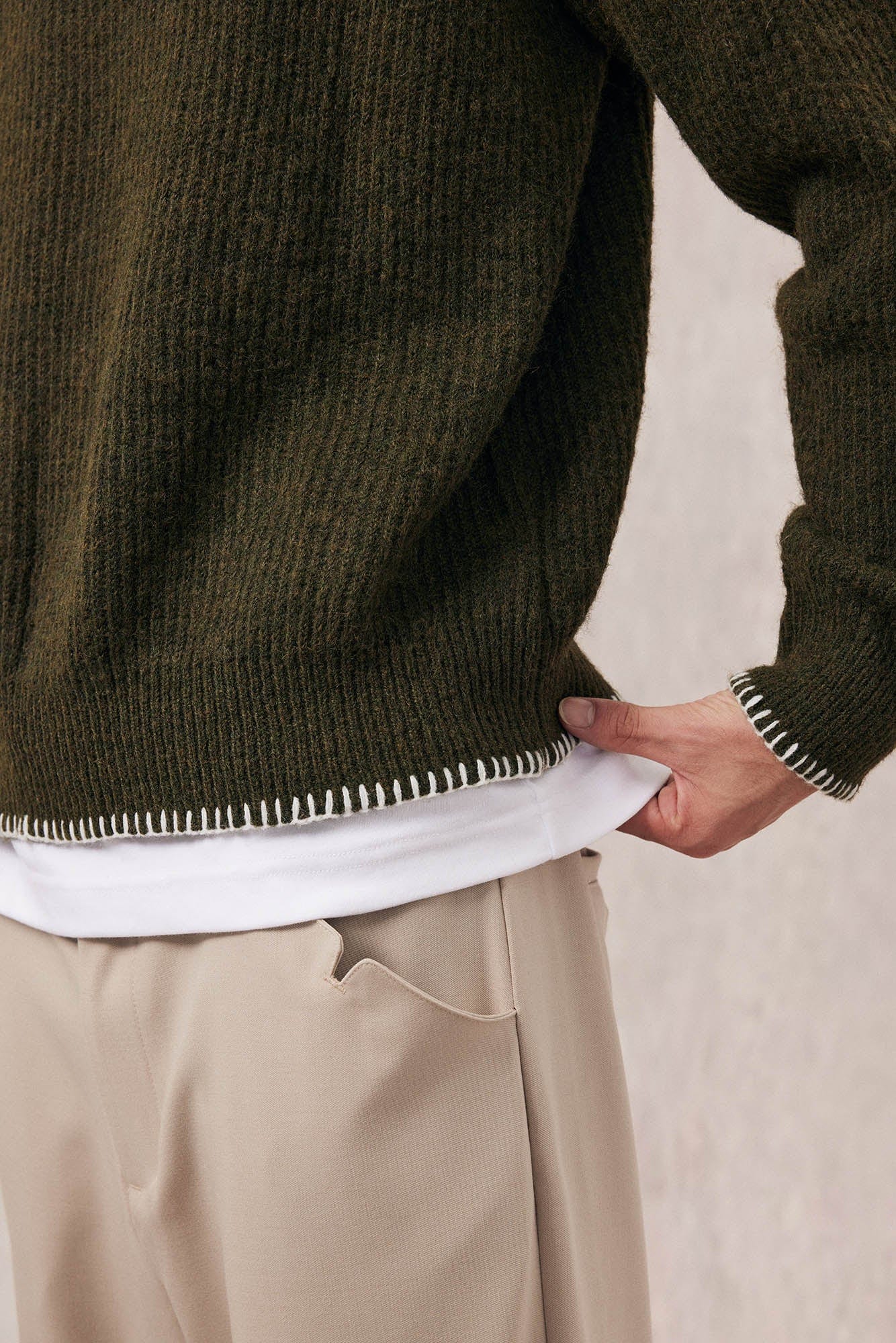 IN EXISTENCE Essential Ribbed Henley Sweater, premium urban and streetwear designers apparel on PROJECTISR.com, IN EXISTENCE