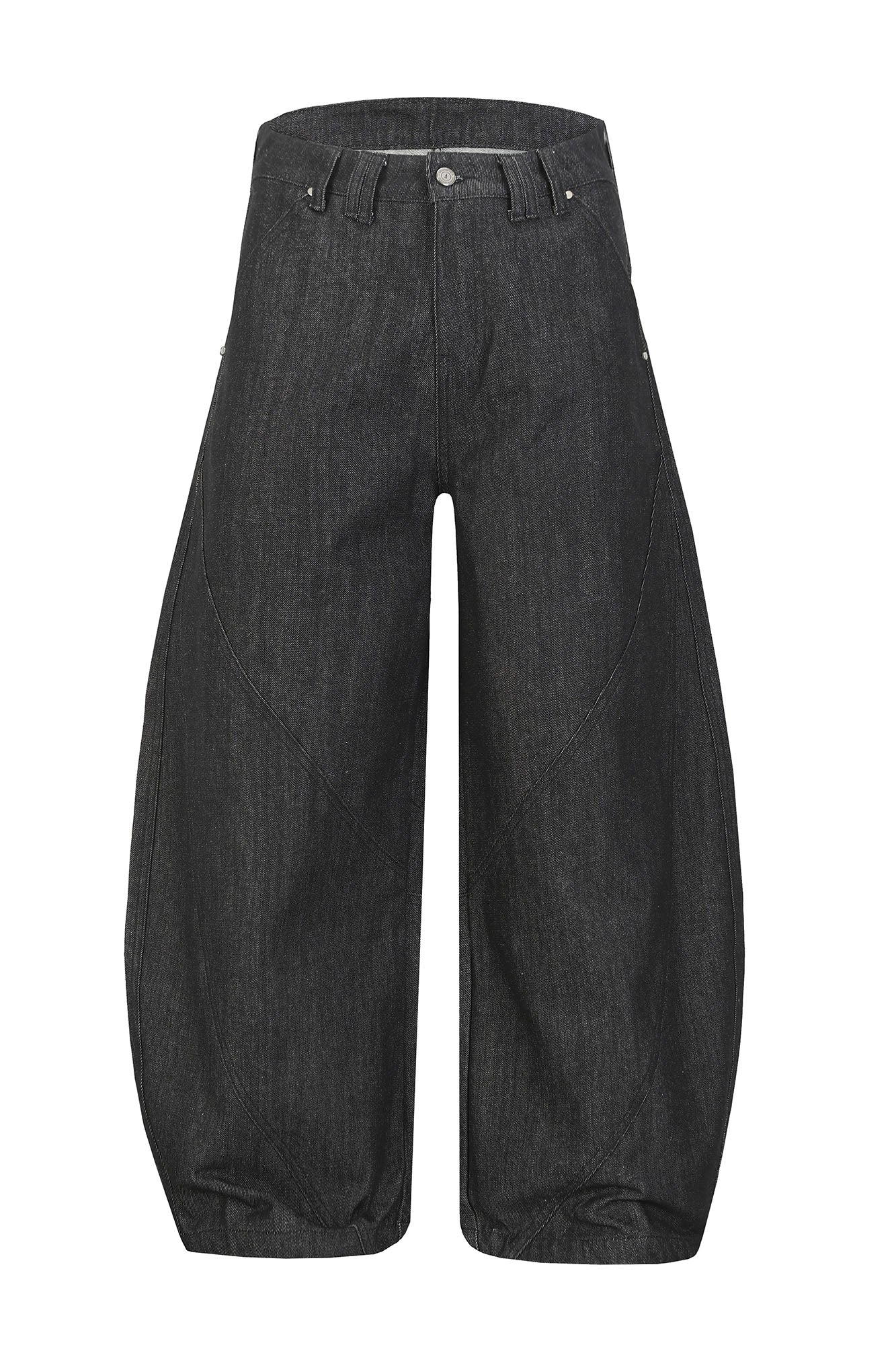 CLP Arced Panel Balloon-Leg Raw Jeans, premium urban and streetwear designers apparel on PROJECTISR.com, CLP