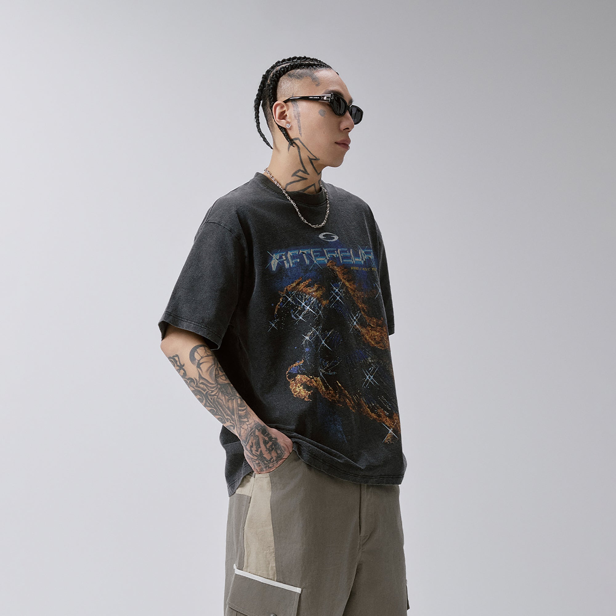 F2CE Washed Inferno Graphic Tee, premium urban and streetwear designers apparel on PROJECTISR.com, F2CE