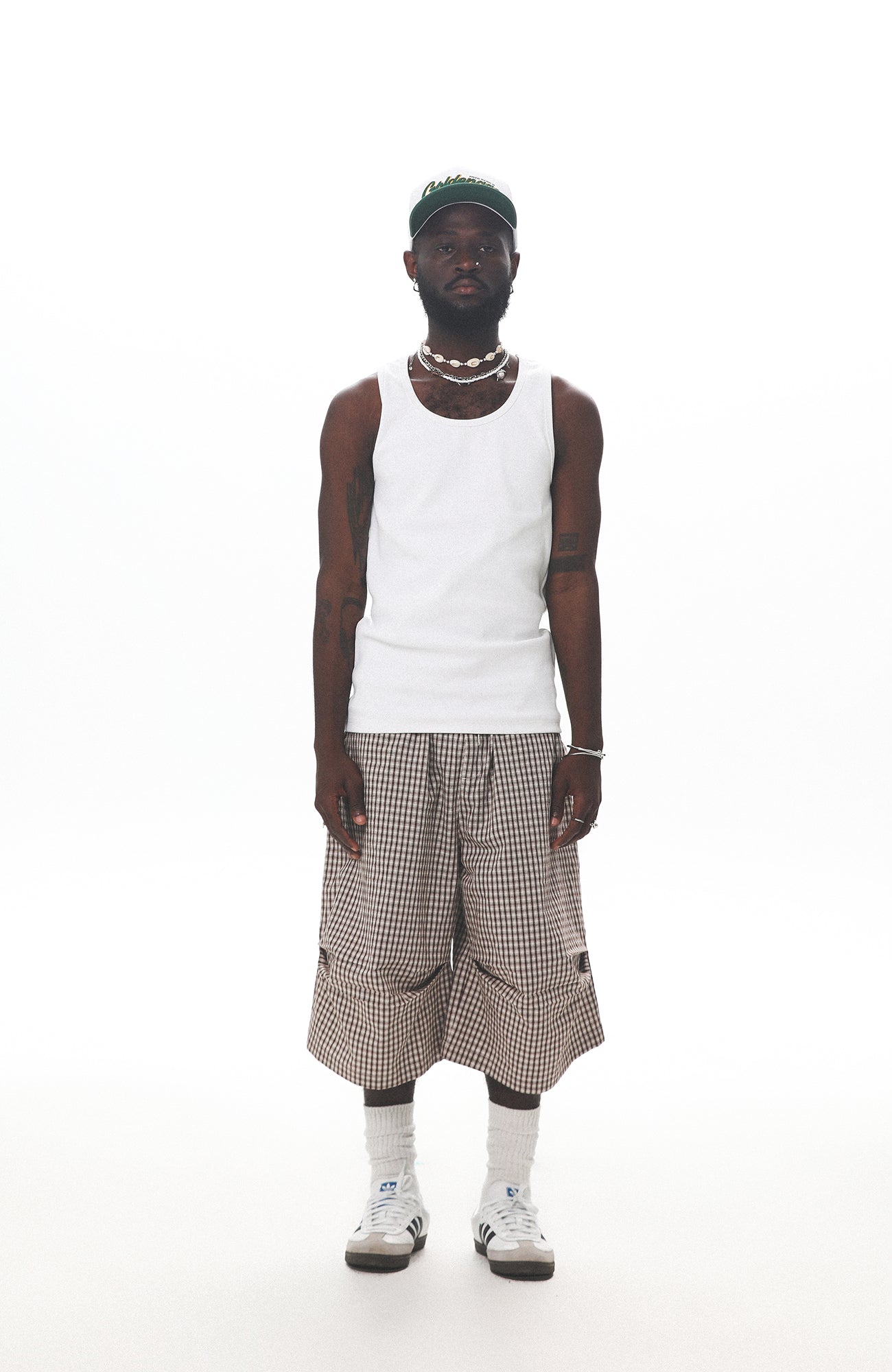 UNTILWERICH Check Drawstring Wide Shorts