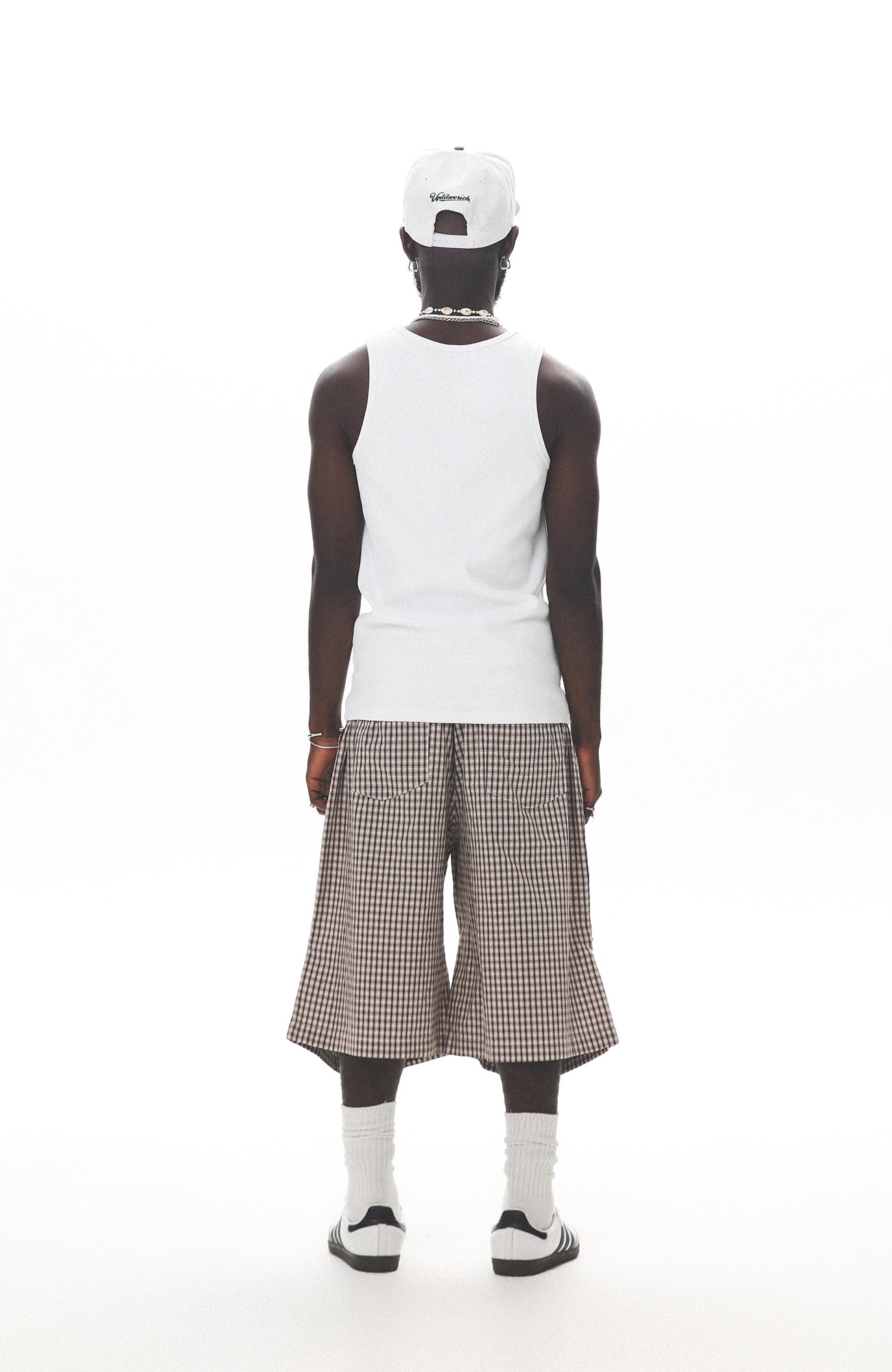 UNTILWERICH Check Drawstring Wide Shorts