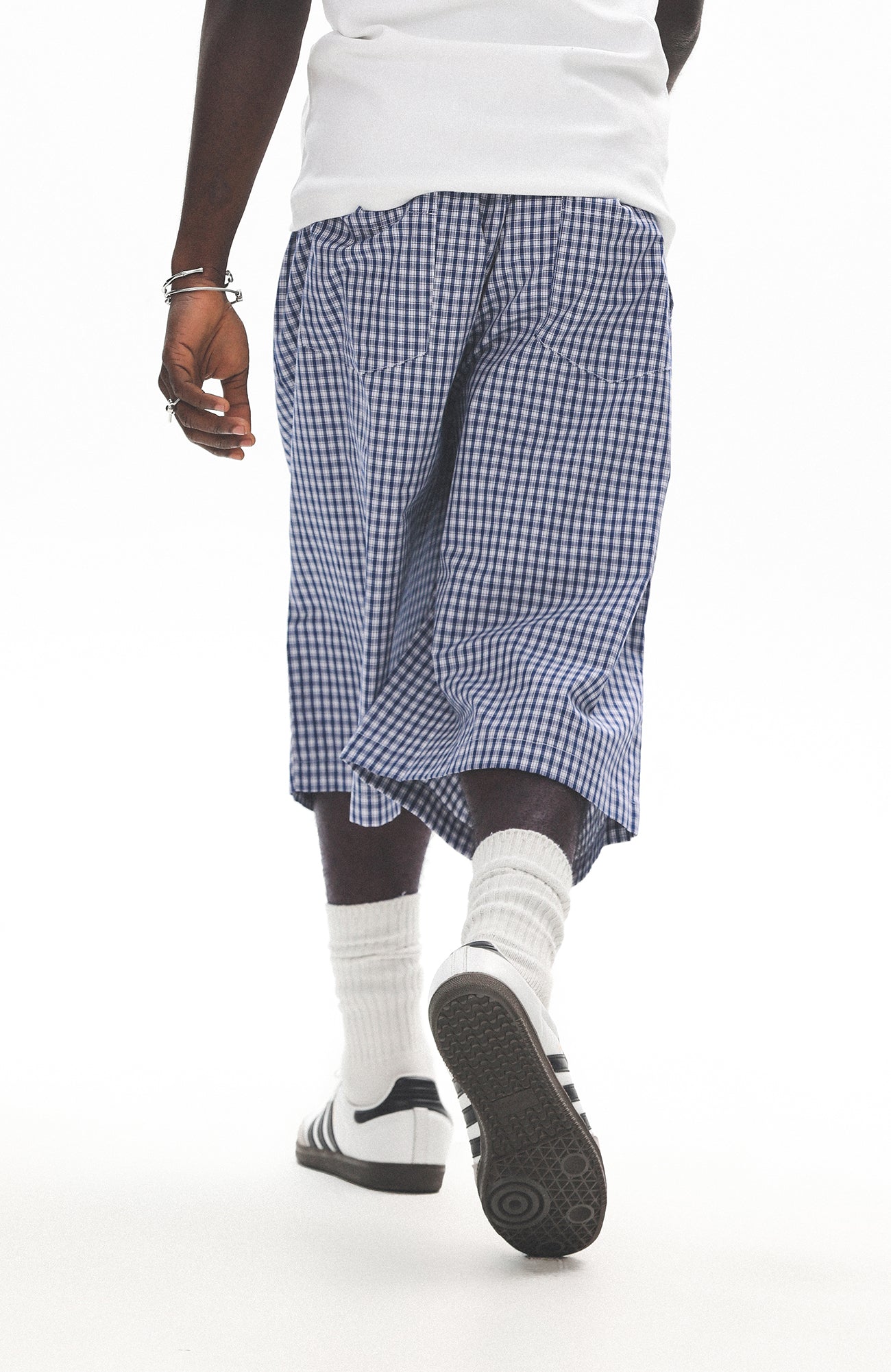 UNTILWERICH Check Drawstring Wide Shorts