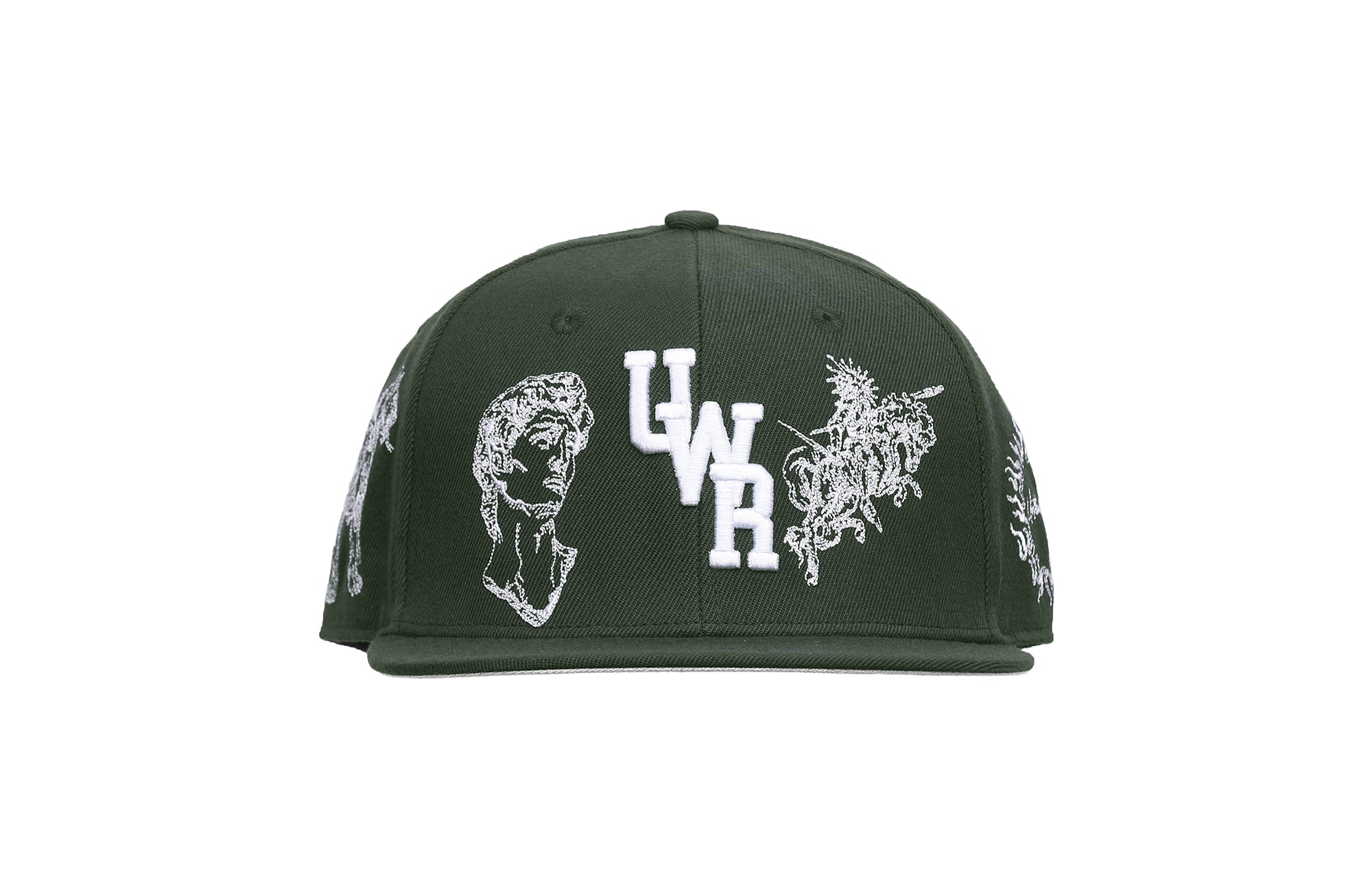 UNTILWERICH Embroidered Flat Brim Fitted Cap