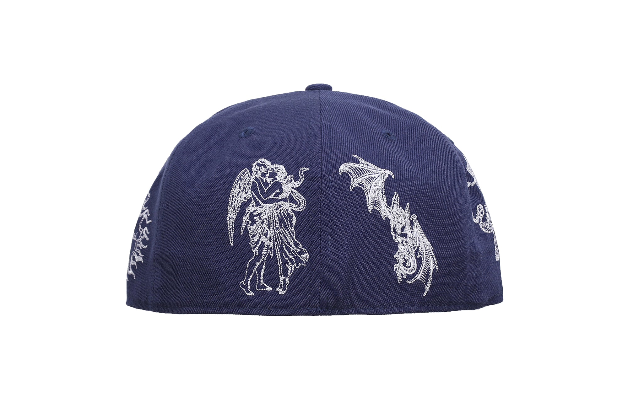 UNTILWERICH Embroidered Flat Brim Fitted Cap