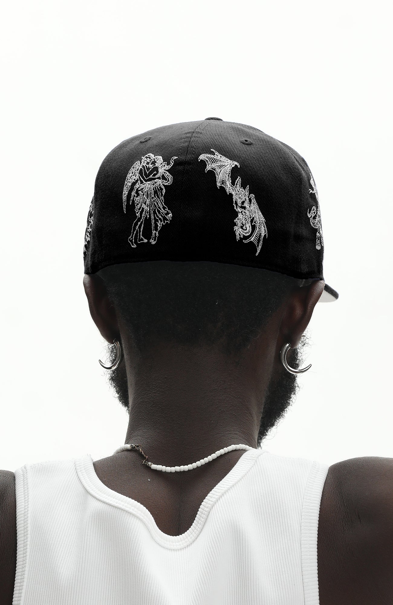 UNTILWERICH Embroidered Flat Brim Fitted Cap