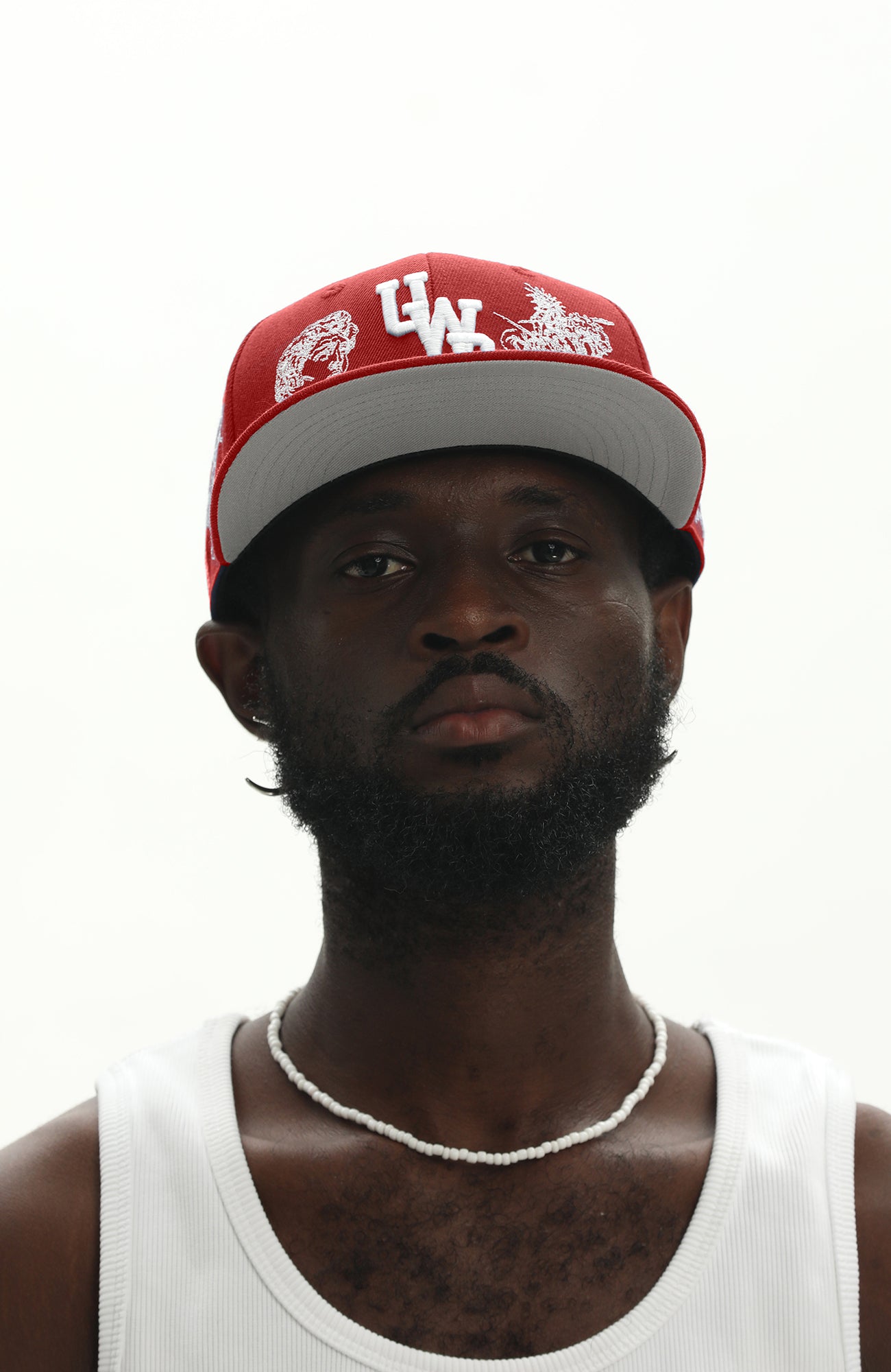 UNTILWERICH Embroidered Flat Brim Fitted Cap