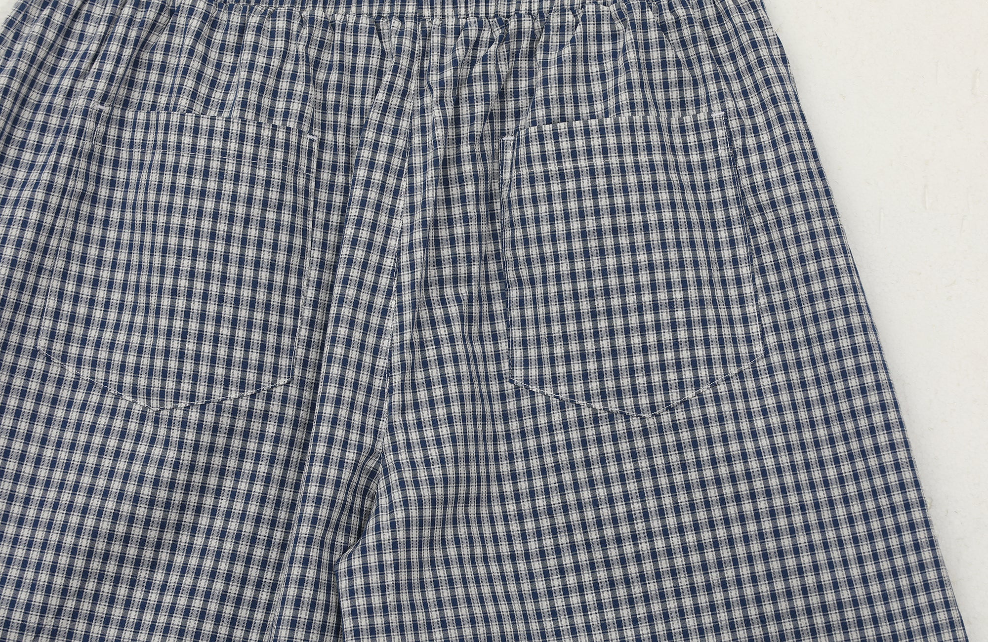 UNTILWERICH Check Drawstring Wide Shorts