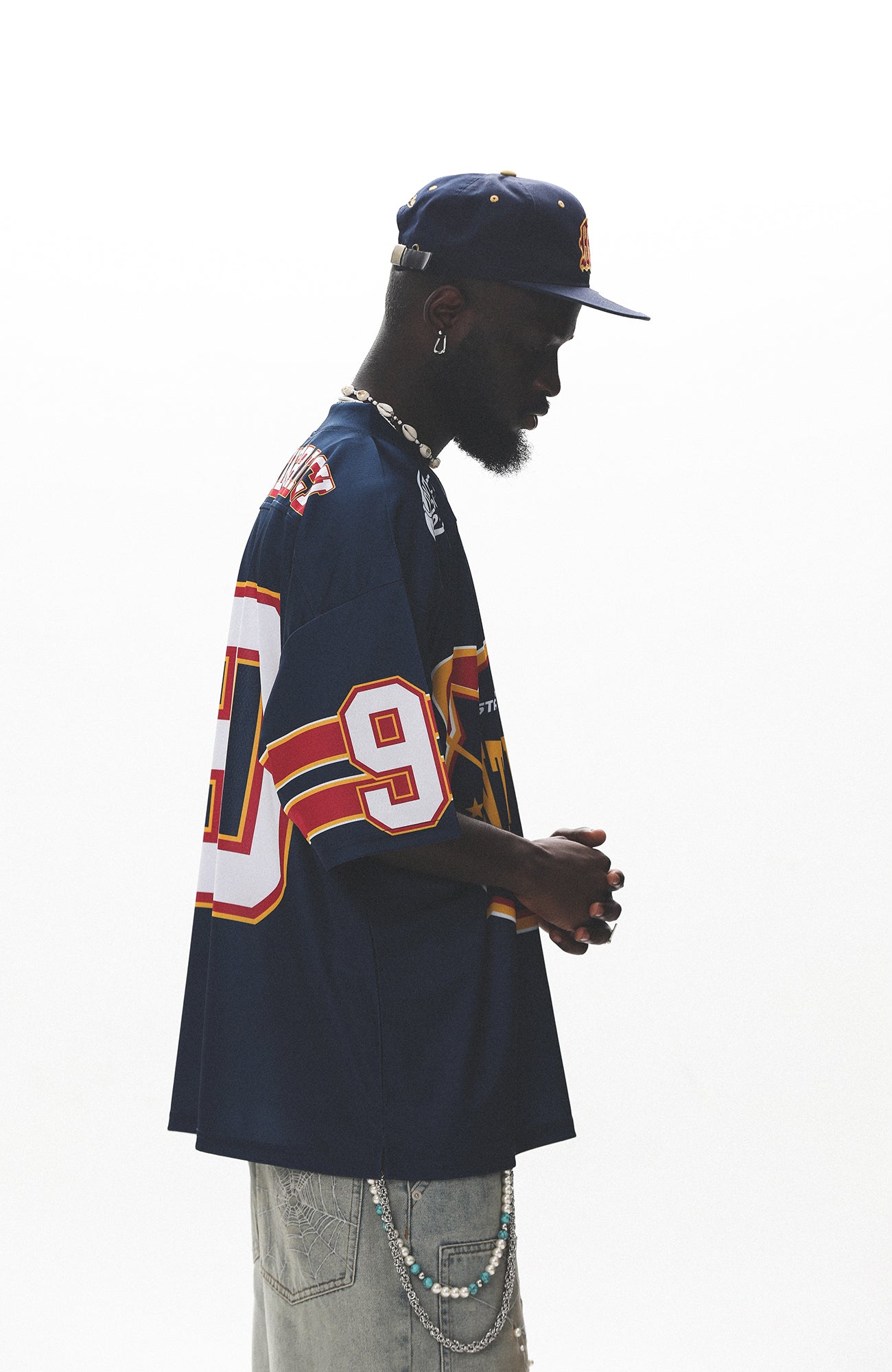 UNTILWERICH V-Neck Graphic Hockey Short-Sleeve Jersey