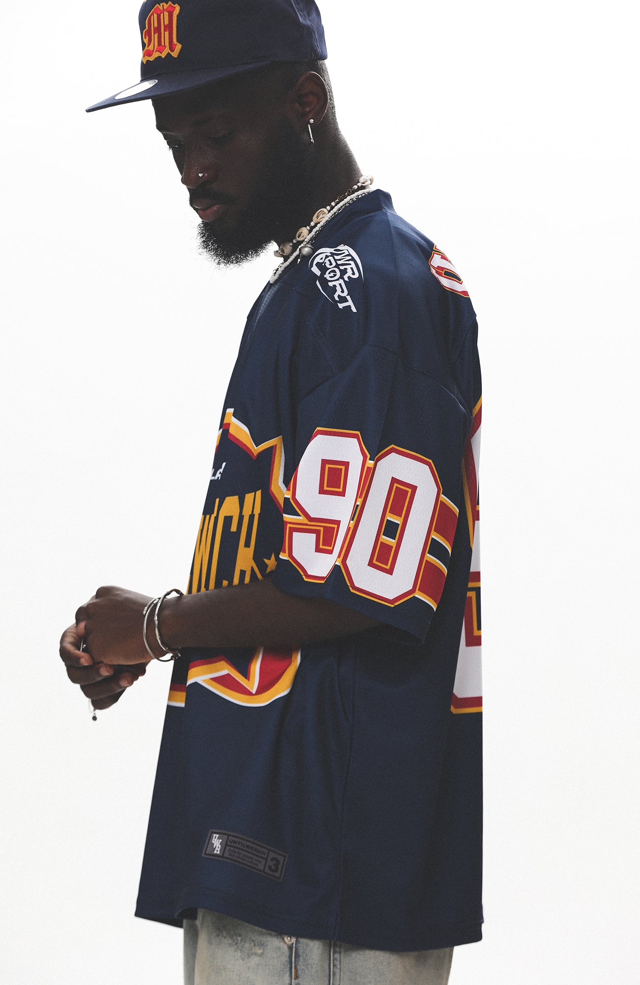 UNTILWERICH V-Neck Graphic Hockey Short-Sleeve Jersey