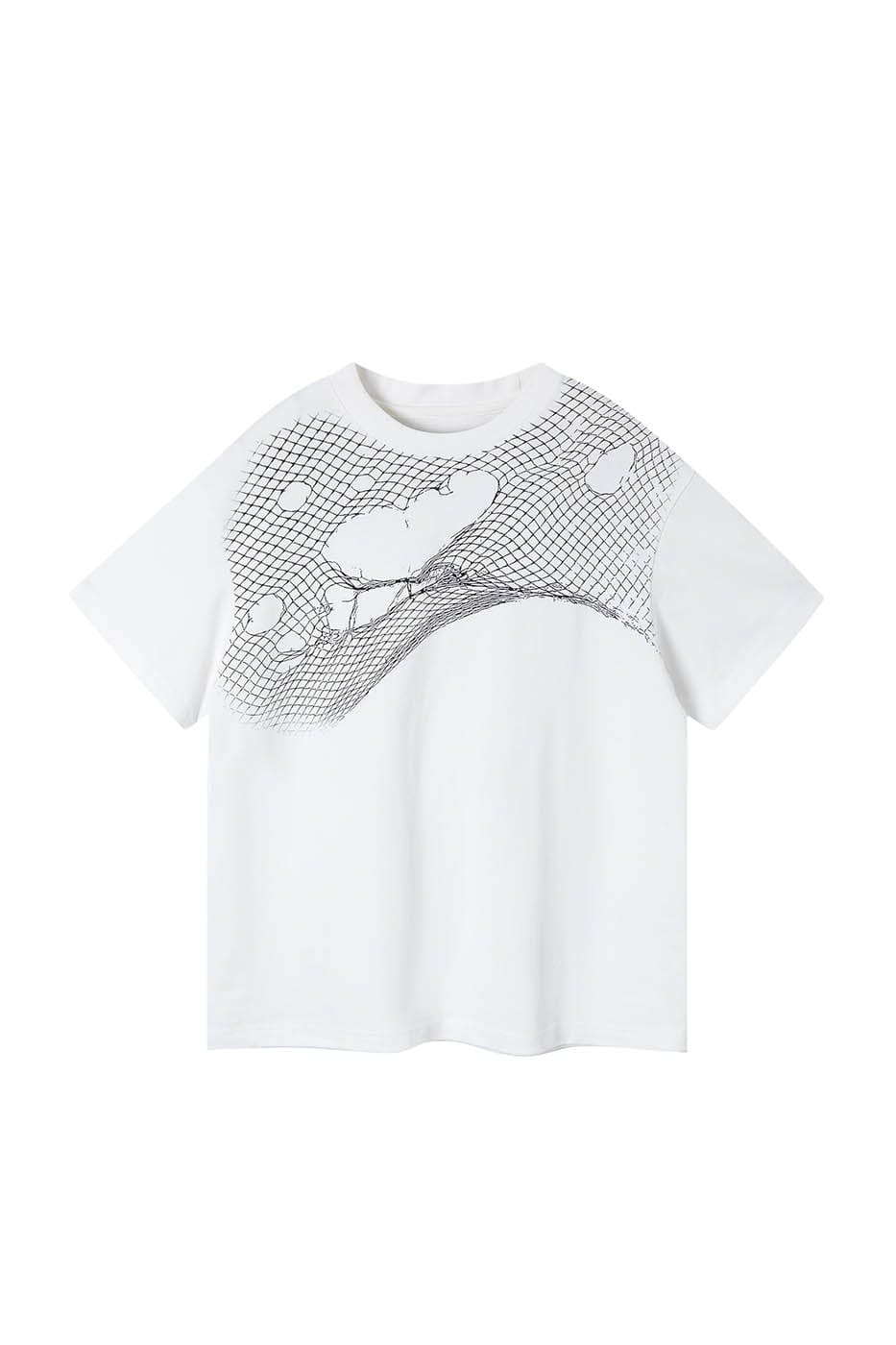 ARTIFICIAL WORLD Broken Mesh Graphic T-Shirt, premium urban and streetwear designers apparel on PROJECTISR.com, ARTIFICIAL WORLD