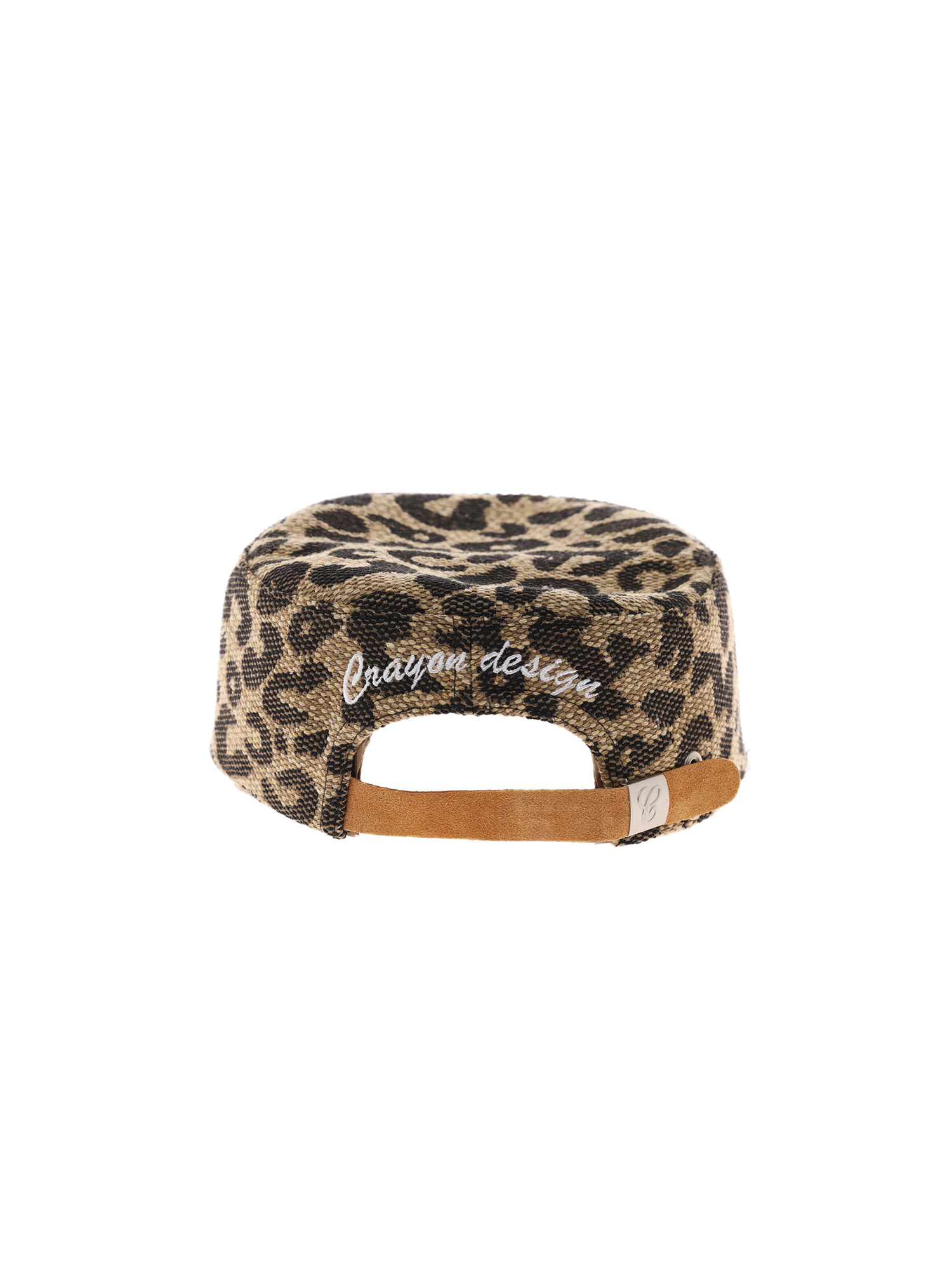 6CRAYON Leopard Embroidered Flat-Brim Baseball Cap