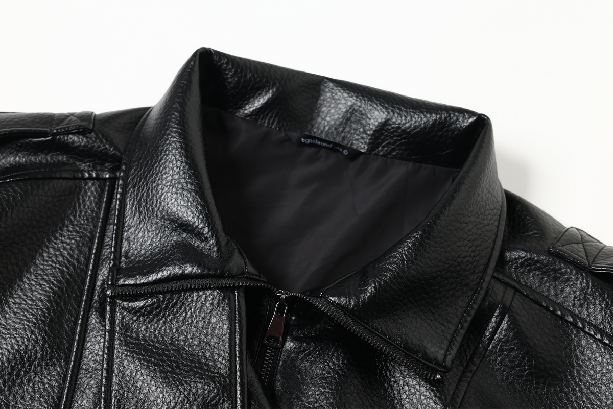 TGNS Faux Leather Biker Jacket