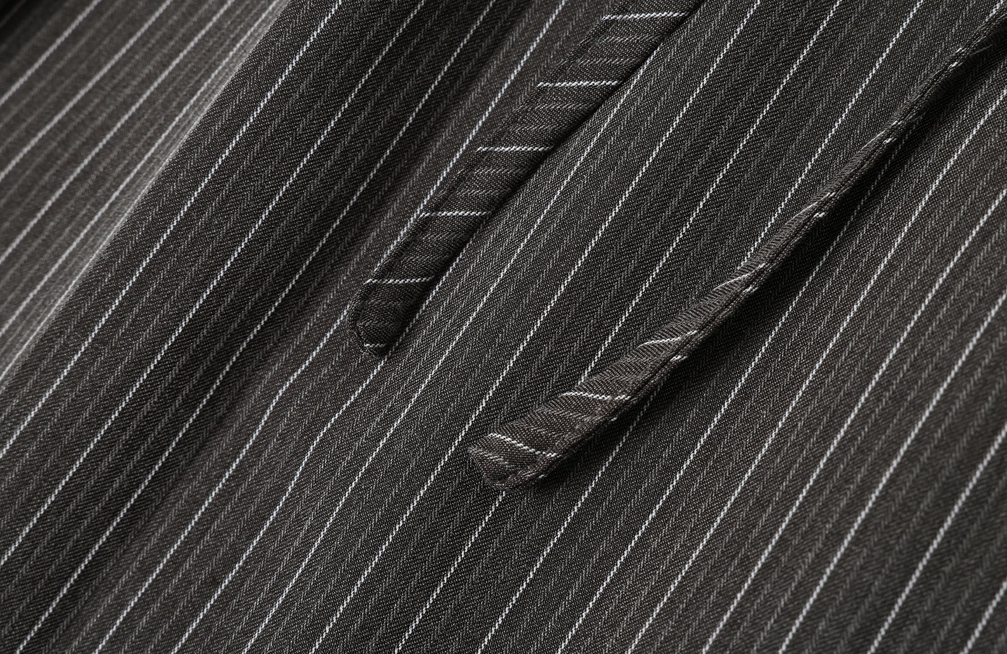 TGNS Ruched Double-Waist Striped Pleated Wide-Leg Trousers