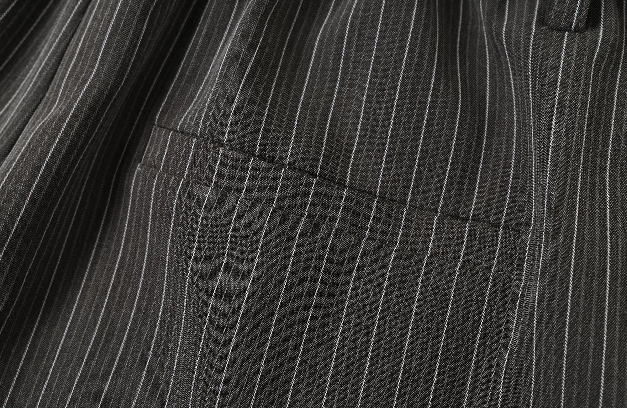 TGNS Ruched Double-Waist Striped Pleated Wide-Leg Trousers