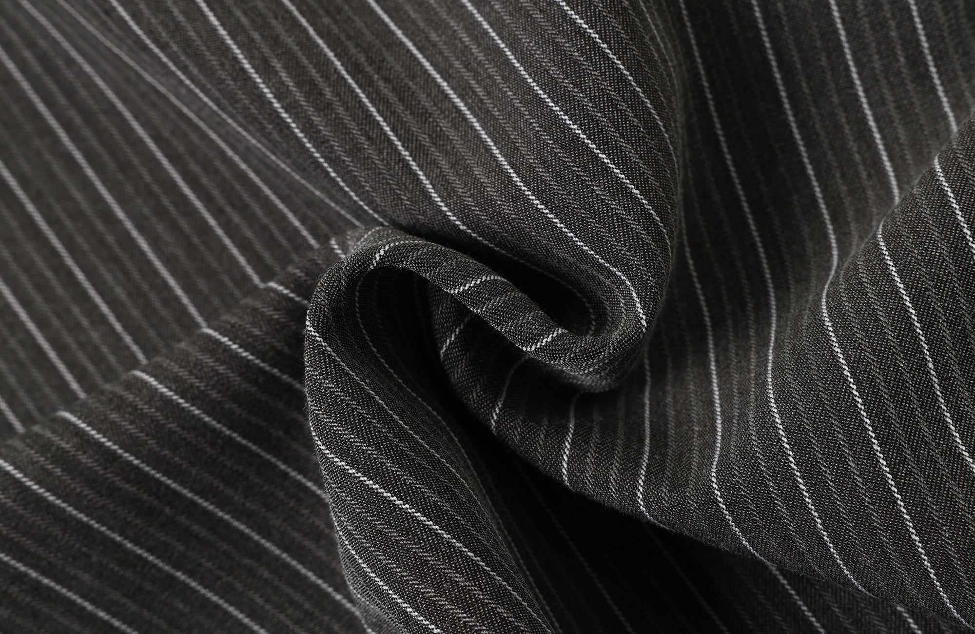 TGNS Ruched Double-Waist Striped Pleated Wide-Leg Trousers